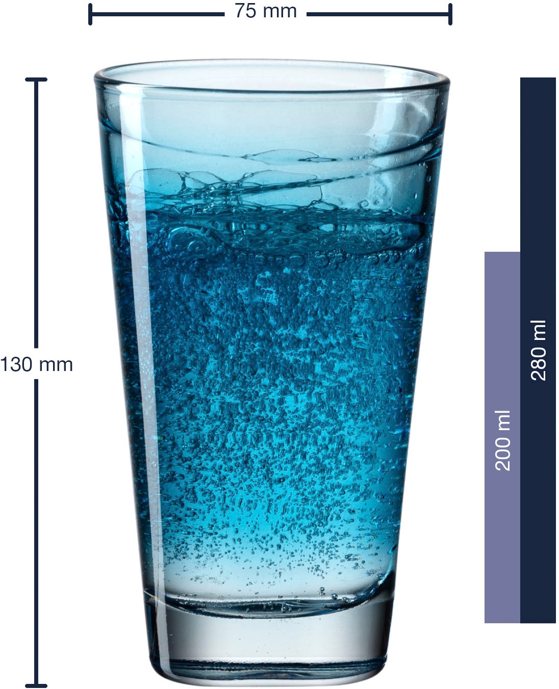 LEONARDO Longdrinkglas »VARIO STRUTTURA«, (Set, 6 tlg.), 280 ml, 6-teilig