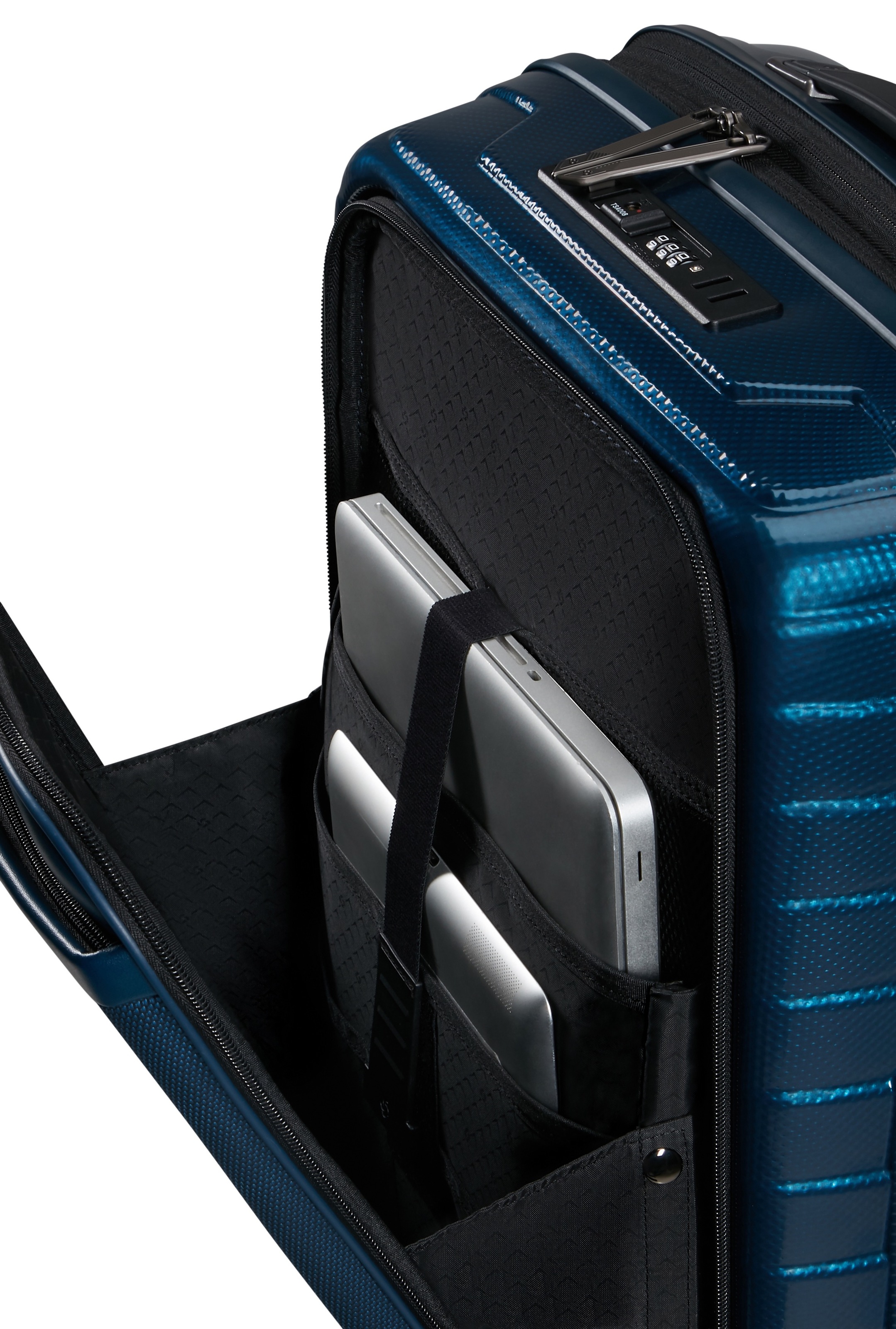 Samsonite Hartschalen-Trolley »PROXIS 55 EXP easy access«, 4 Rollen, Handgepäck Hartschalenkoffer Volumenerweiterung Laptopfach