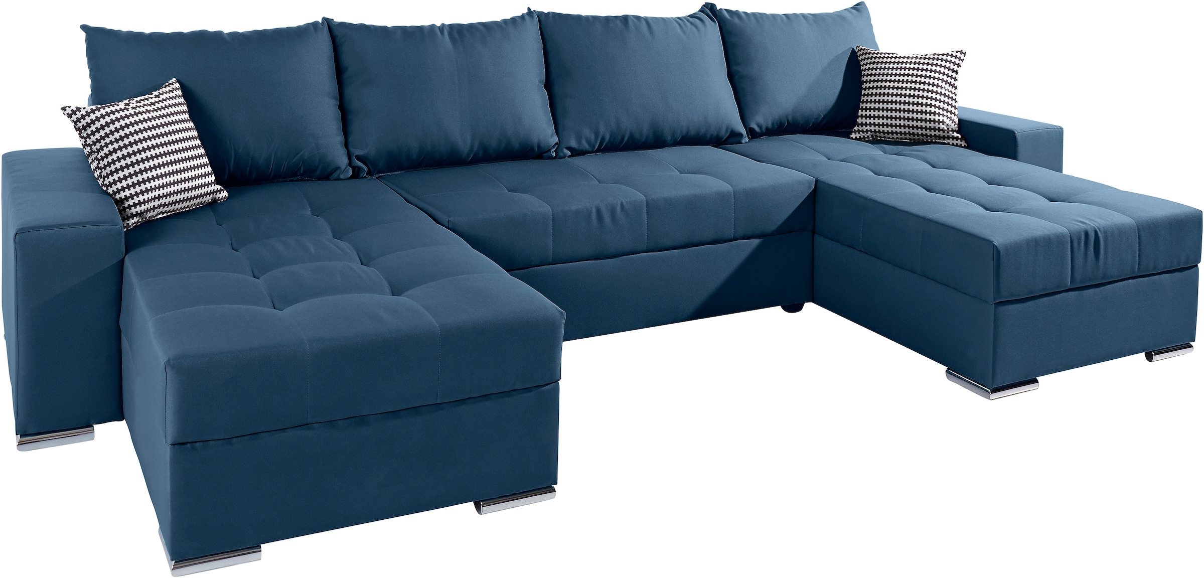 COLLECTION AB Wohnlandschaft »Josy XL U-Form, Breite: 313 cm« mit Bettfunktion, Bettkasten & 2 Zierkissen, Federkern