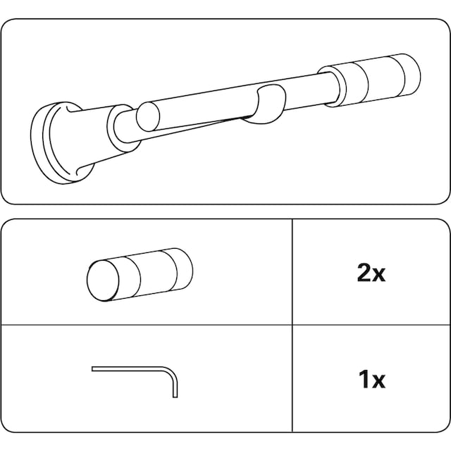 GARDINIA Gardinenstangen-Endstück »Endstück Zylinder«, (Set, 2 St.), Serie  Gardinenstangen-Set Ally Ø 19 mm