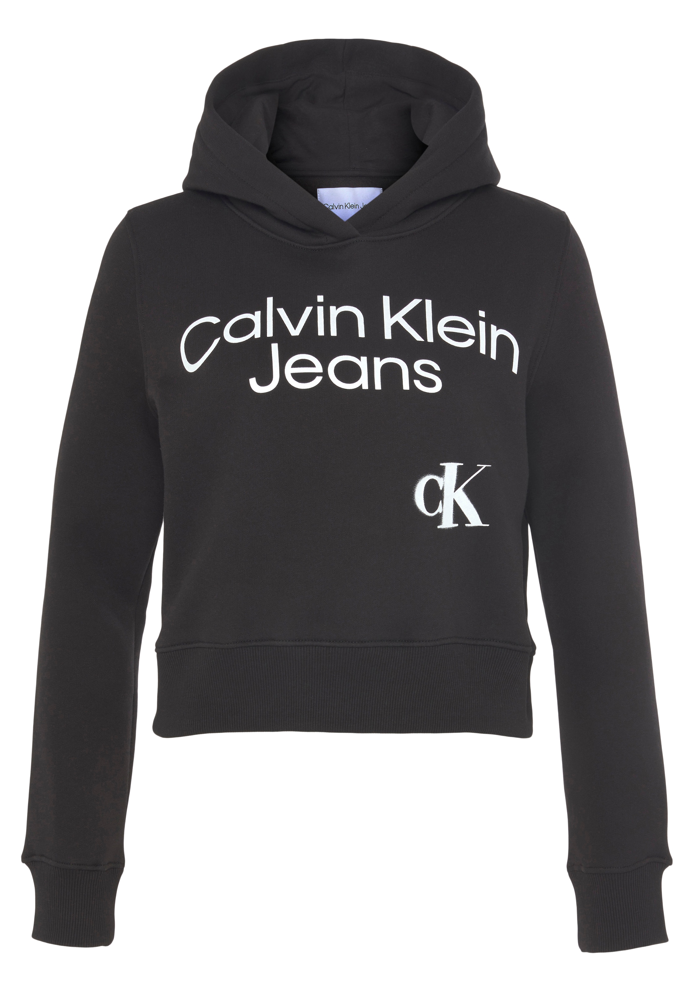 Kapuzensweatshirt Jeans mit Logo- ♕ »CURVED Calvin Klein und bei Labeldrucken STACKE«,