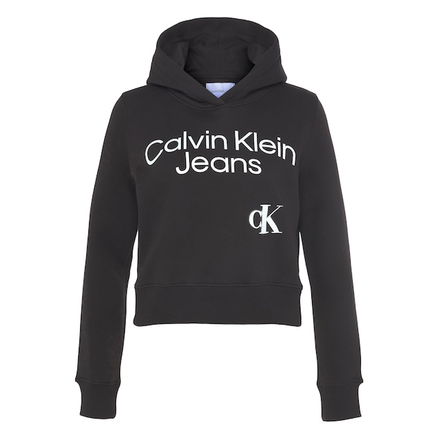 Calvin Klein Jeans Kapuzensweatshirt »CURVED STACKE«, mit Logo- und  Labeldrucken bei ♕