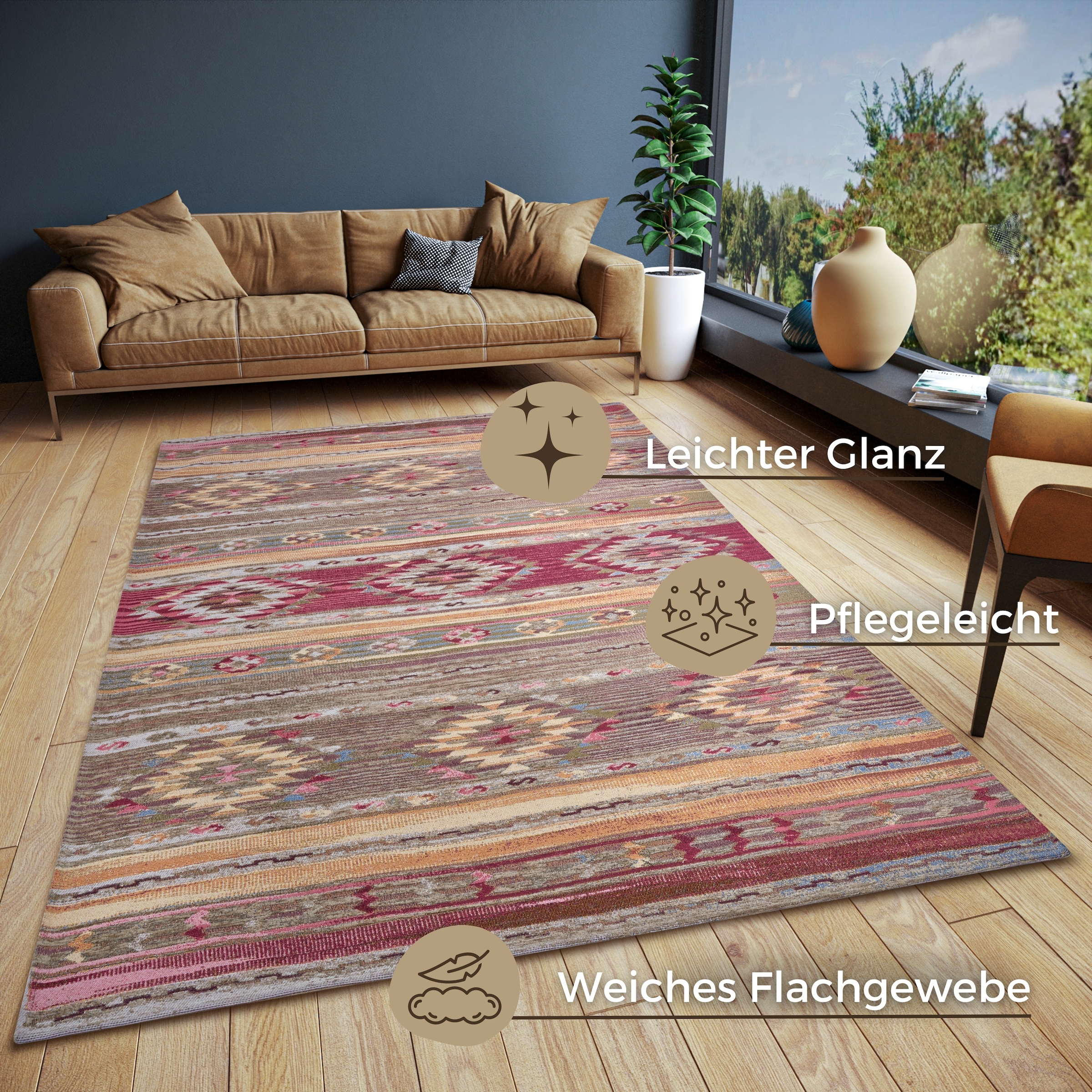 HANSE Home Teppich »Necla« rechteckig 5 mm Höhe strapazierfähig, pflegeleicht, robust, Anti-Slip