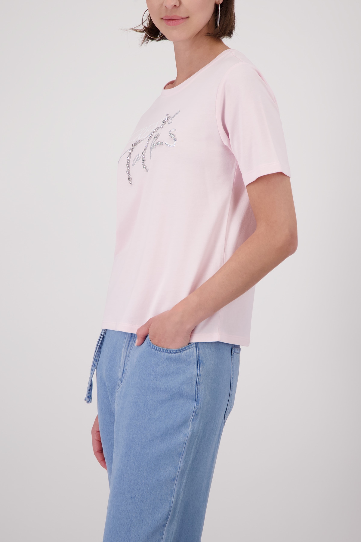 Monari T-Shirt »Shirt Schmuckschrift« Regular fit mit Schmuckschrift