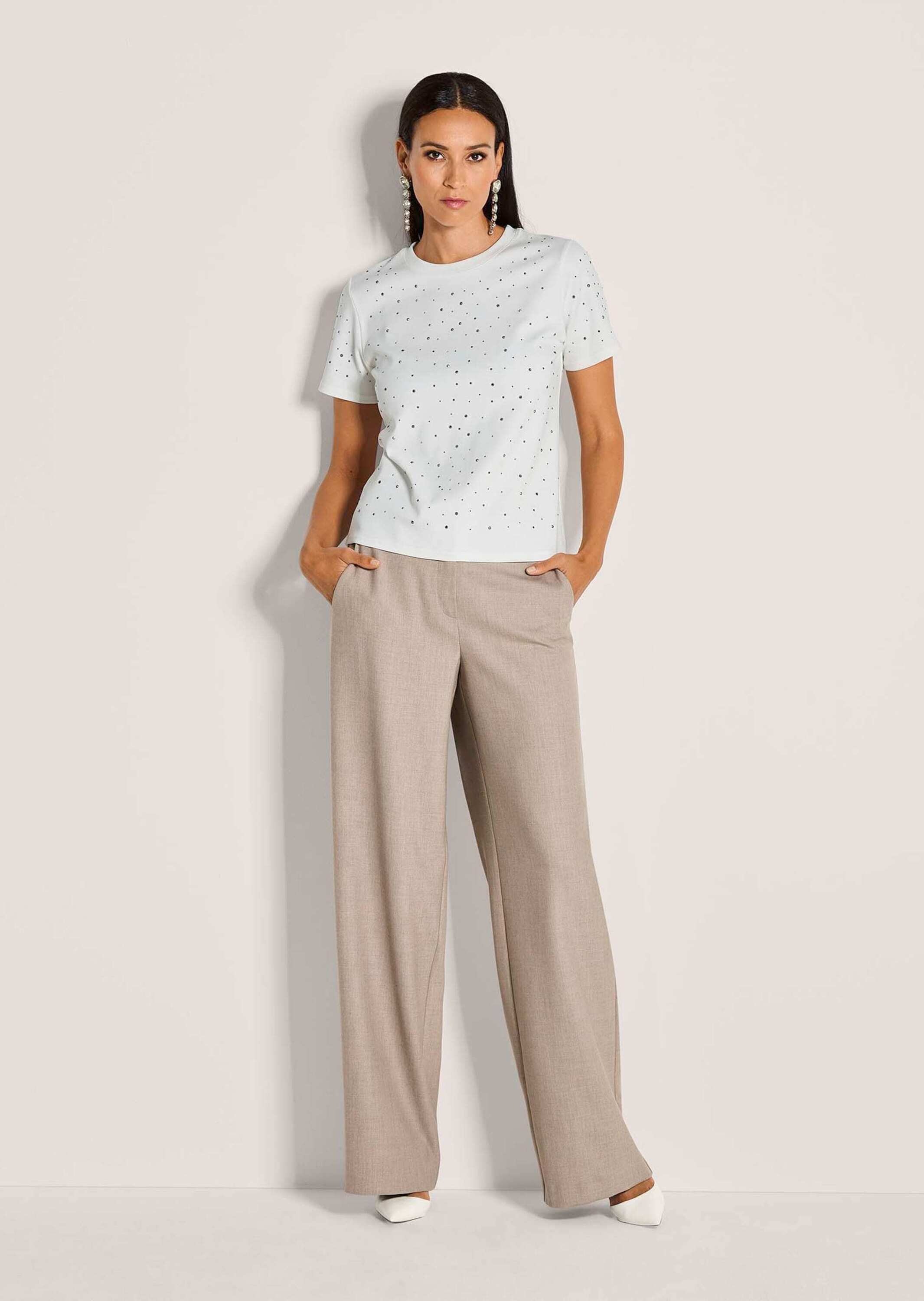 MADELEINE Kurzarmshirt »Glanzshirt Luxuriöses Shirt mit Strassakzenten«