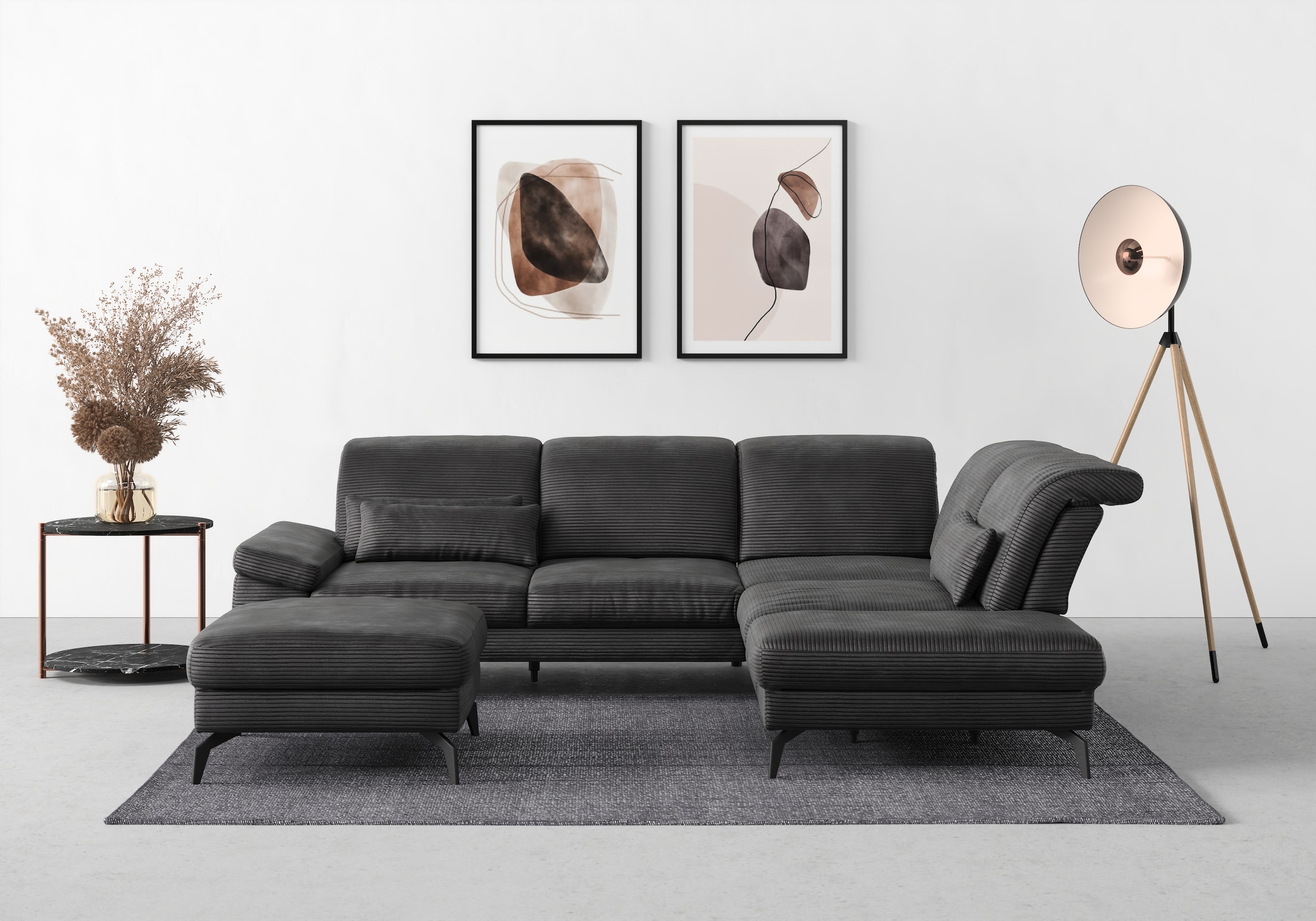 sit&more Ecksofa »Cabana L-Form«, Ottomane, wahlweise mit Sitztiefen-,Armlehnen- und Kopfteilfunktion