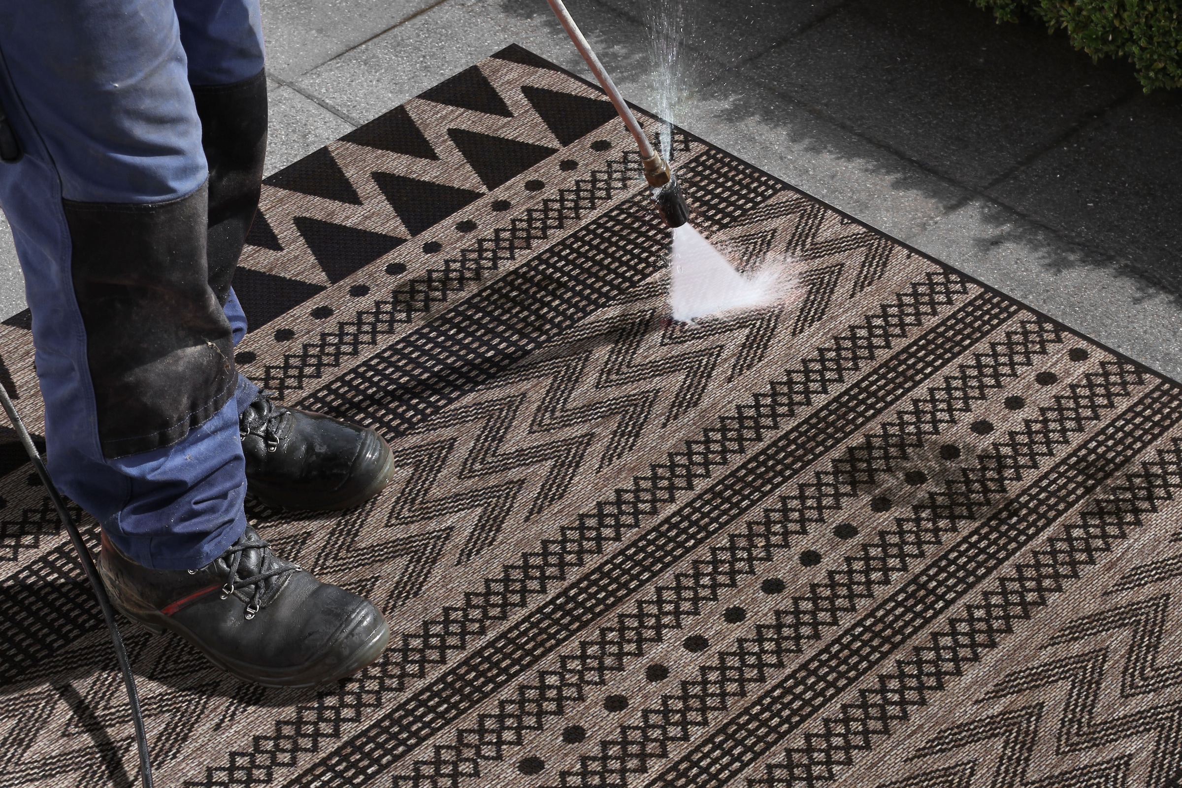 NORTHRUGS Teppich »Sidon«, rechteckig, In-und Outdoor geeignet,  Strapazierfähig und pflegeleicht, Flachgewebe | Schmutzfangläufer