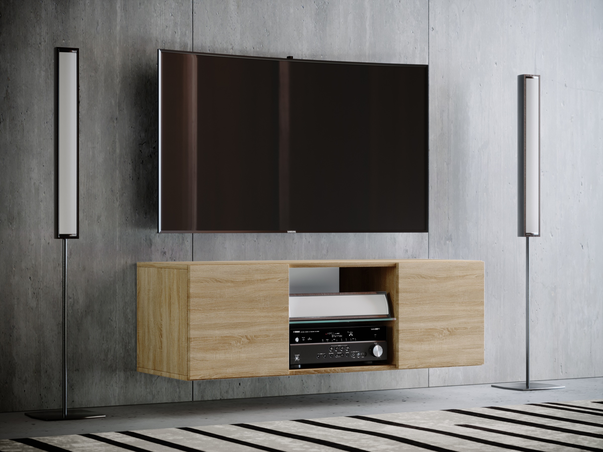 VCM Wohnzimmertisch »Holz TV Wand Hänge Lowboard Fernsehschrank Jusa 95«