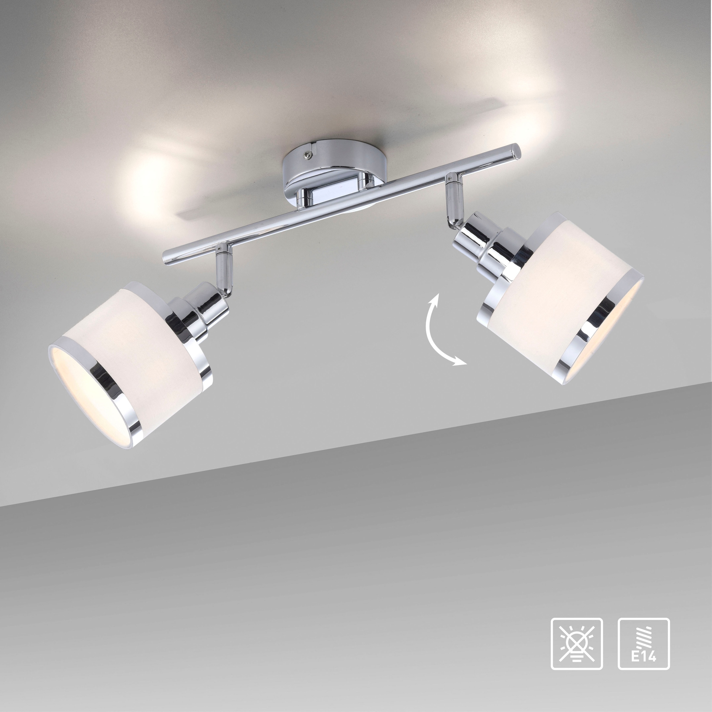 JUST LIGHT Deckenleuchte »ACCOR«, 2 flammig, Leuchtmittel E14 | ohne Leuchtmittel, ExklusiveE14