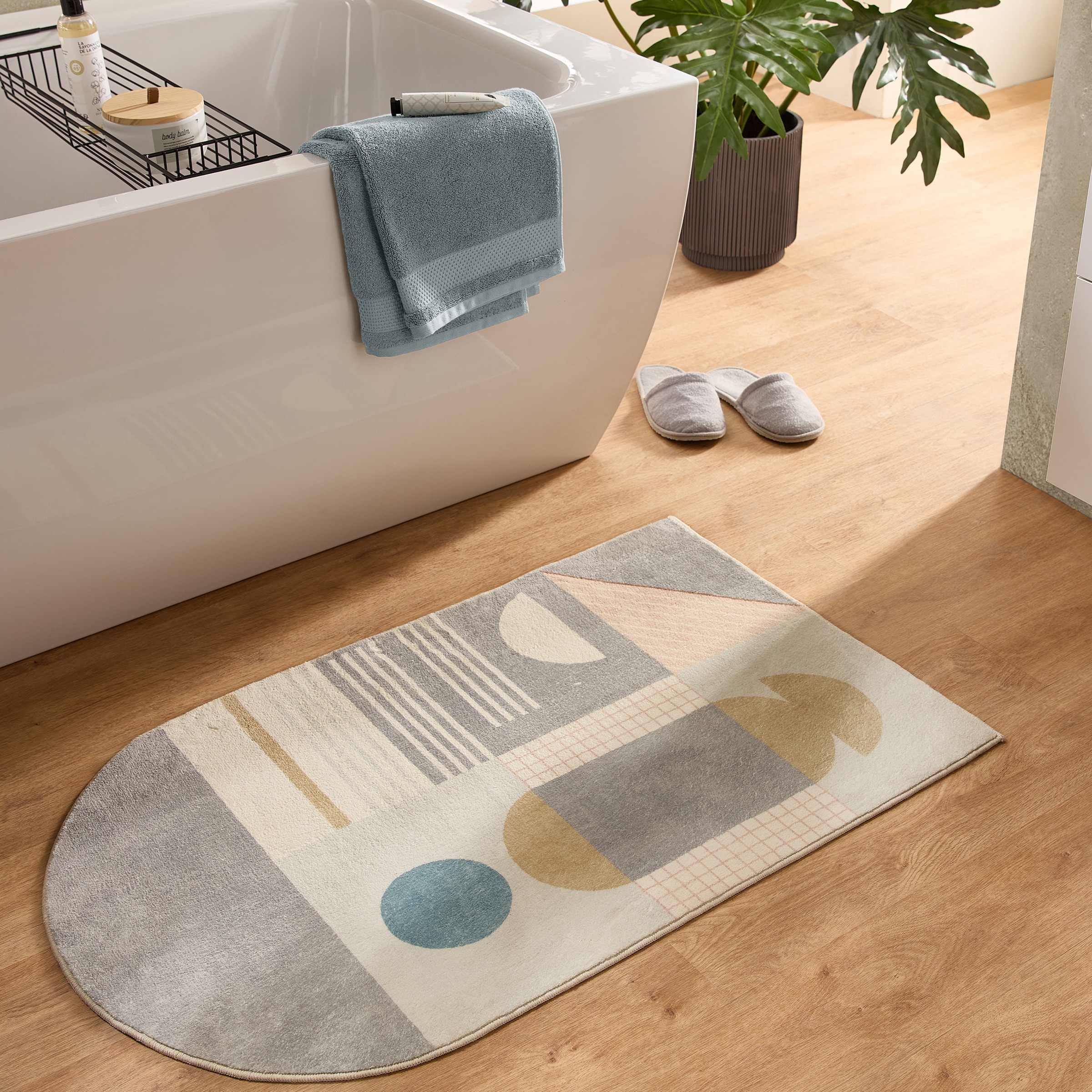 Gino Falcone Badematte »Ariella GF-142«, rutschhemmend beschichtet, fußbodenheizungsgeeignet, Badteppich, bedruckt, modernes Design, weich & kuschelig