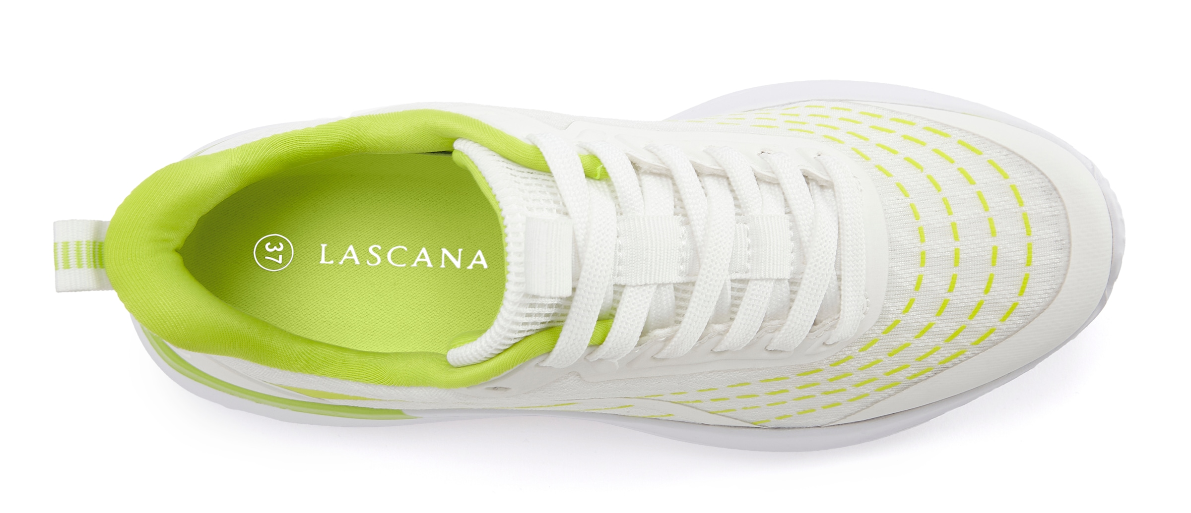 LASCANA Sneaker »Halbschuh, Schnürschuh, Freizeitschuh«, aus Textil mit Farbakzenten