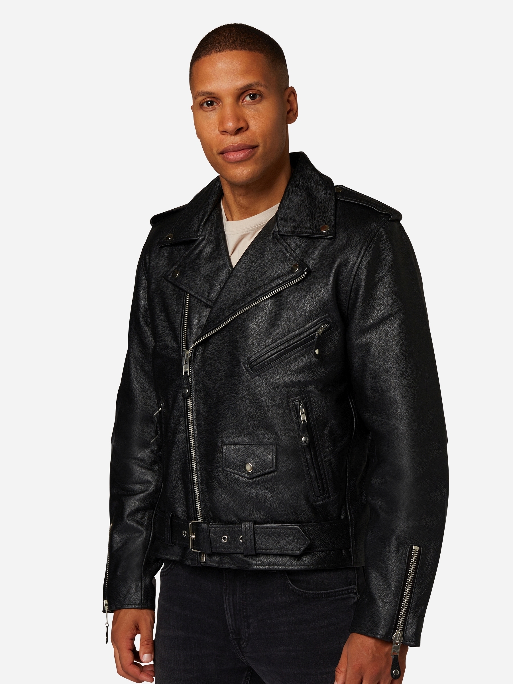 RICANO Bikerjacke »Lederjacke Brando« Handgefertigt aus echtem Leder