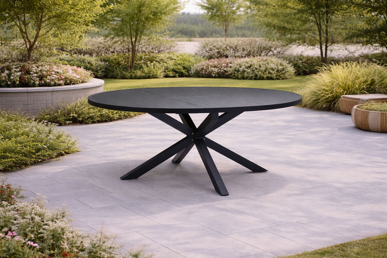 Destiny Garten-Essgruppe »MOLINO ARONA 4 Se + Ausziehtisch Ø120/170cm, anthrazit« Set,  Aluminium, Rope