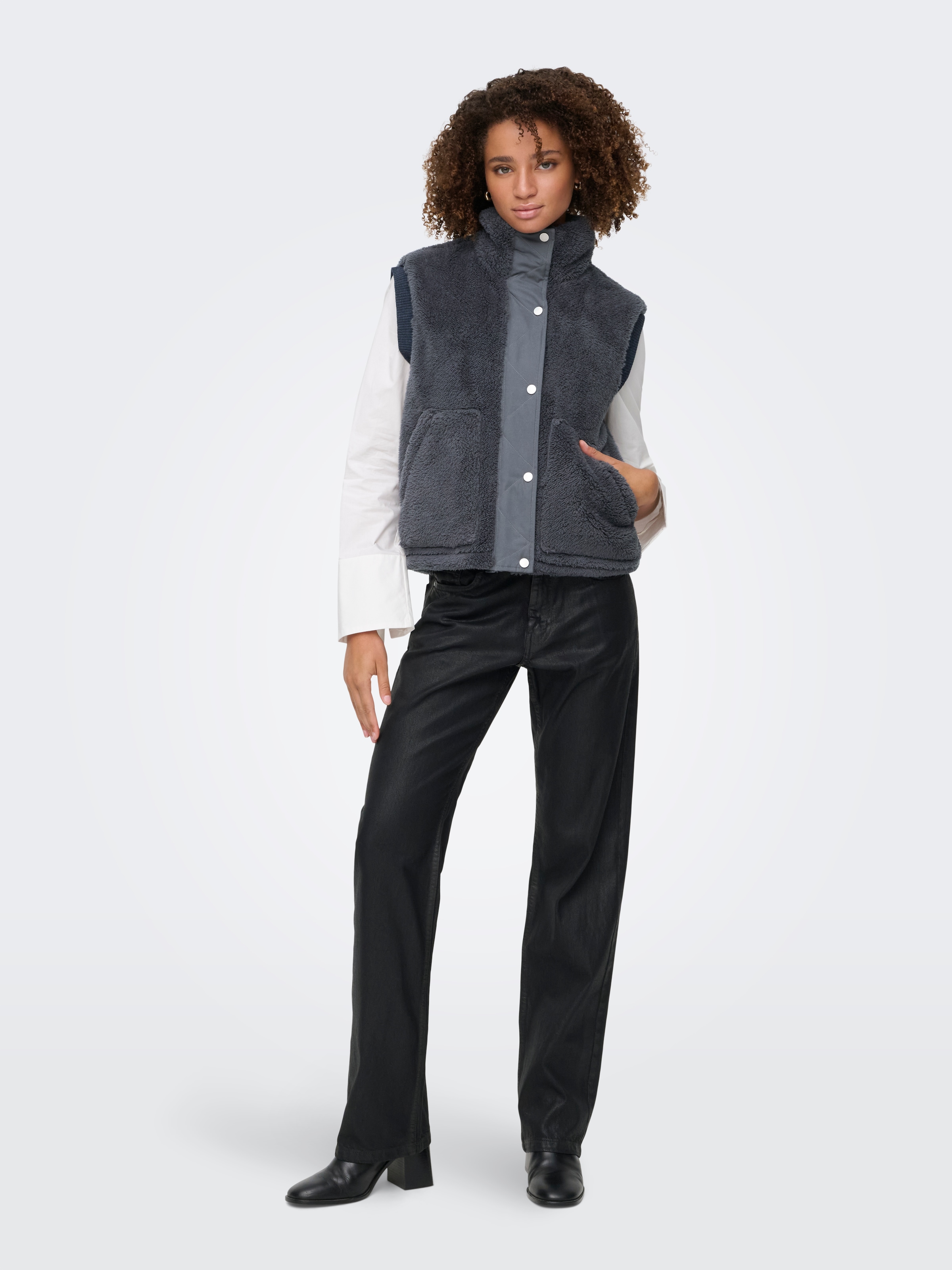 ONLY Plüschweste »ONLBARI LIFE TEDDY WAISTCOAT OTW« Kunstfaser
