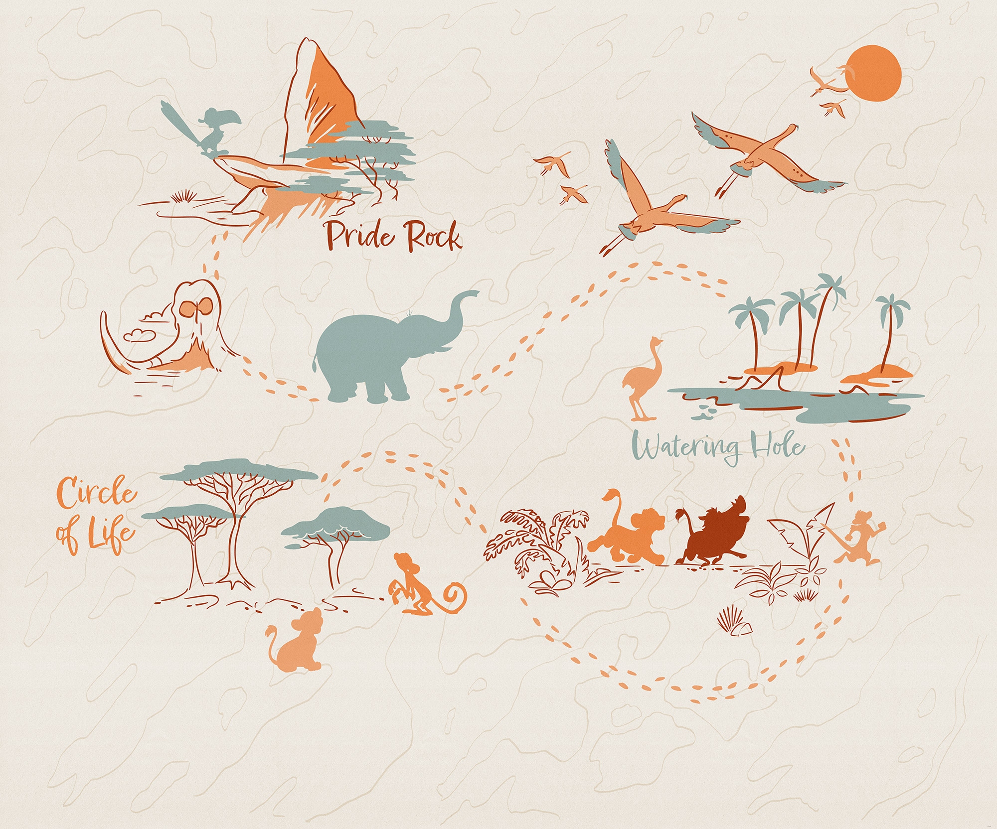 Komar Kindertapete »Disney The Lion King Circle of Life«, bedruckt