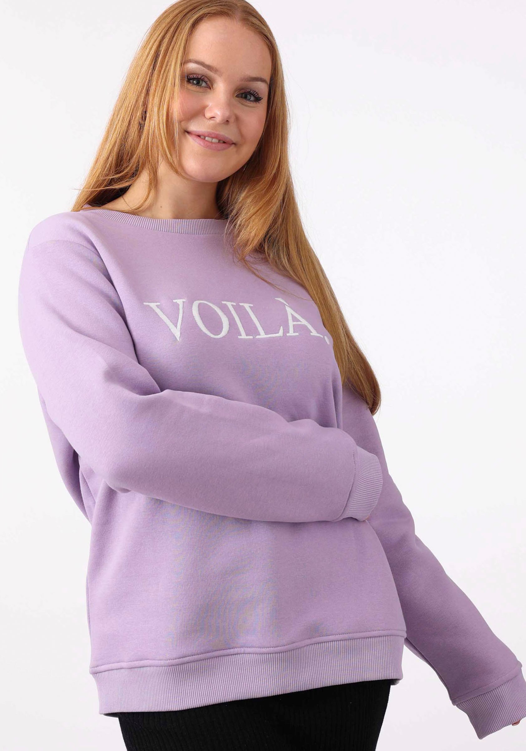 Sweatshirt »Voilà«, modernen Aufstick und lockeren Fit