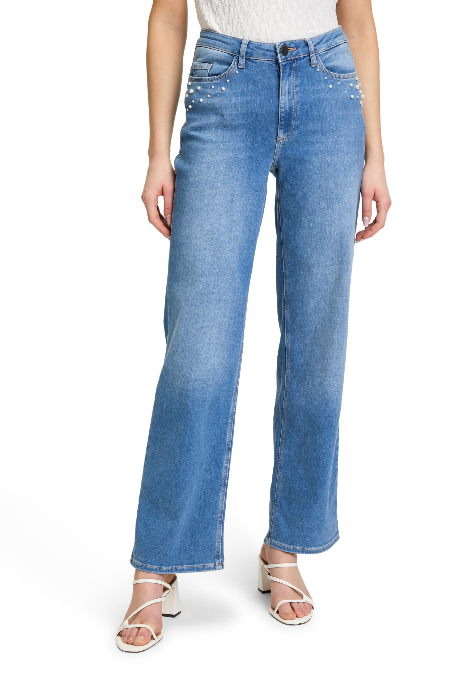 Betty&Co Taillenhose »High Waisted-Jeans mit Perlen«
