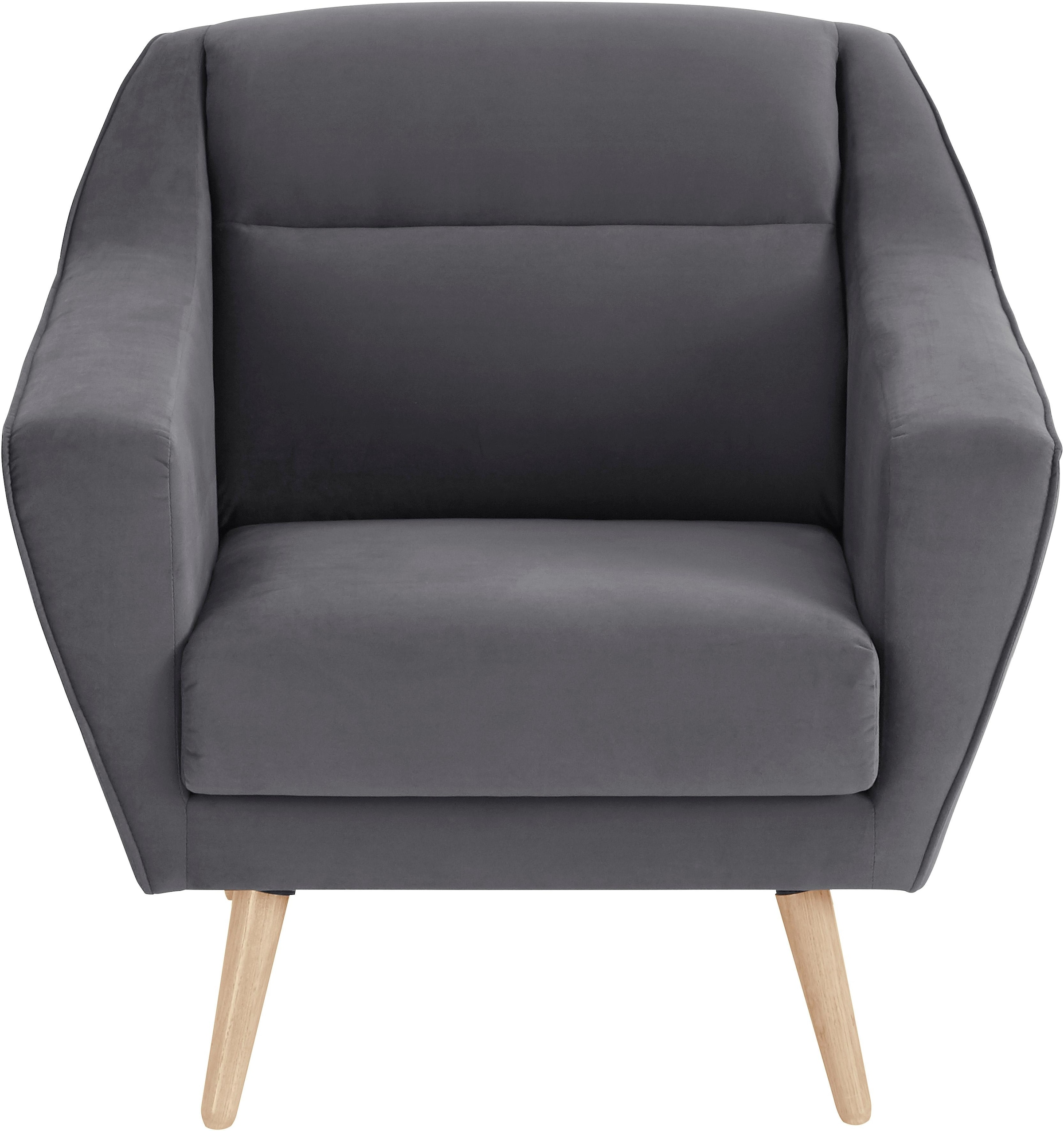 andas Sessel »Bille«, mit Naht im Rückenkissen und Eiche-Beinen, Design by Morten Georgsen