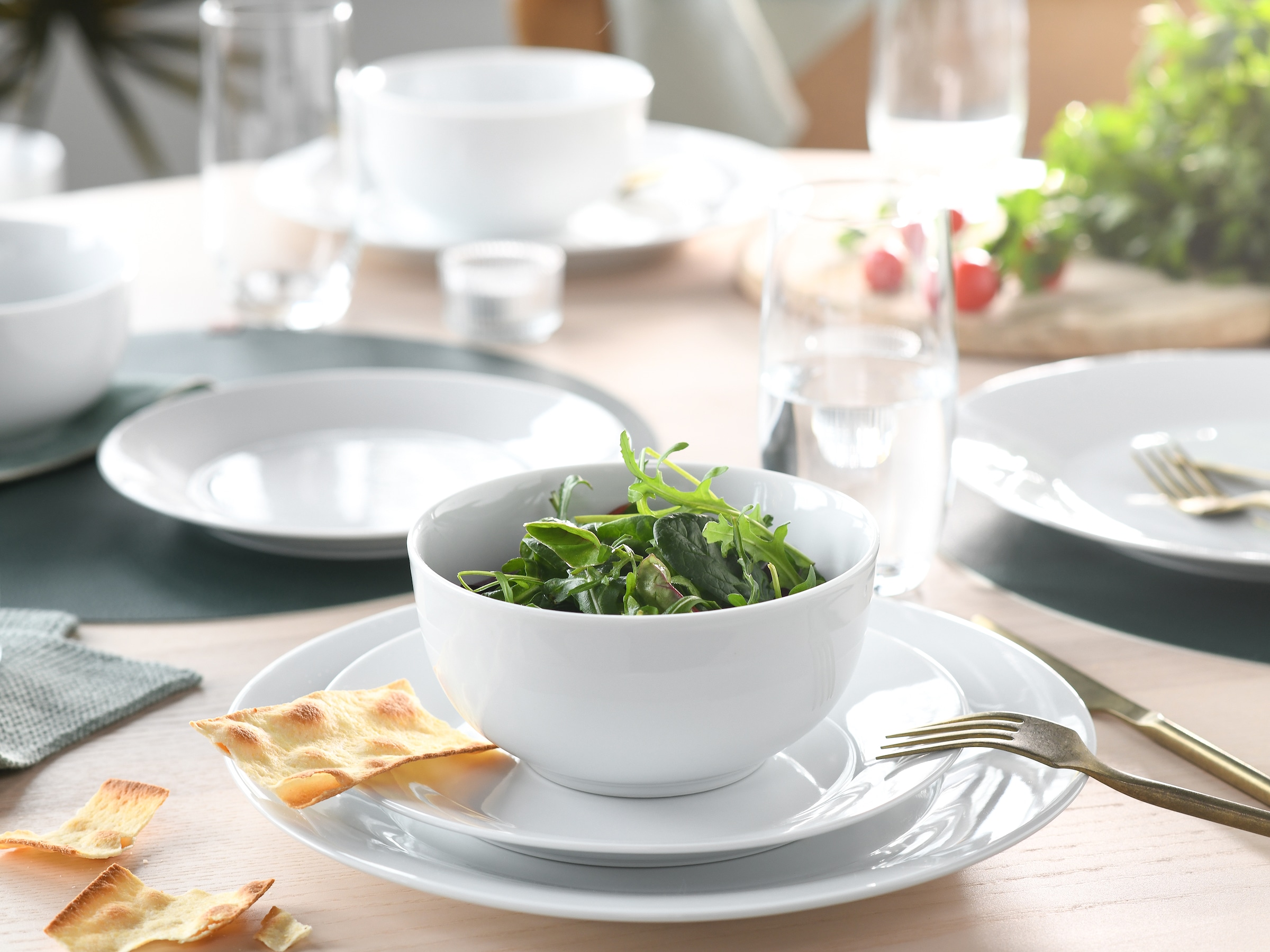 CreaTable Teller-Set »BASE Weiß, Teller Set 18-tlg.« Klassisch, Zeitlos, Der Alleskönner