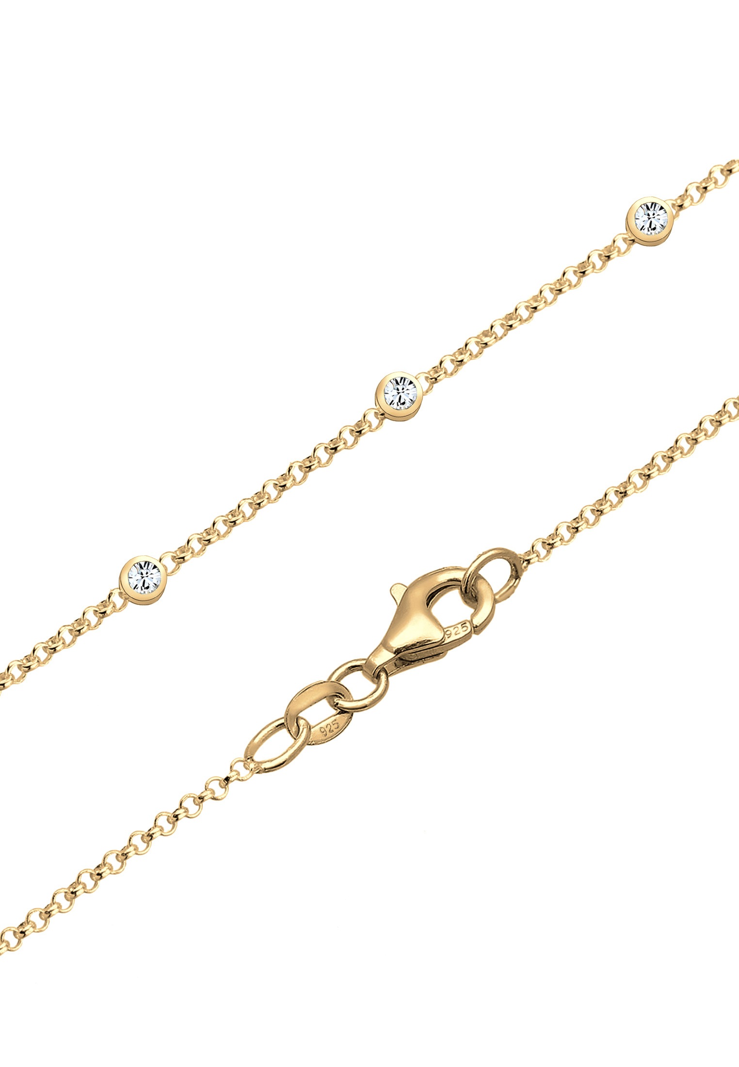 Elli Y-Kette »Halskette Y-Kette mit Kristalle in 925 Silber«