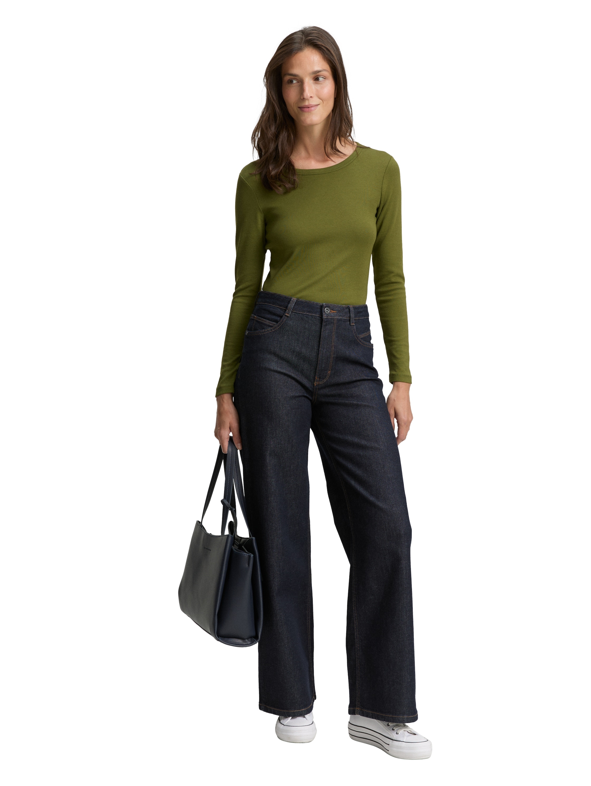 TOM TAILOR Langarmshirt, mit Rundhalsausschnitt und Stretch