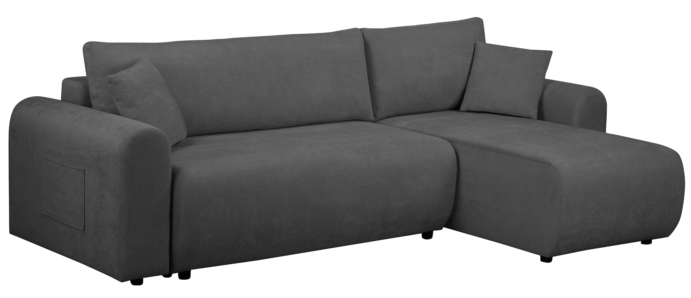 OTTO home Ecksofa »JONAA L-Form, 241cm - OTTO. Verlässliche Qualität.« 133/200cm, Recamiere links/rechts, Bettkasten, Cord u. Struktur