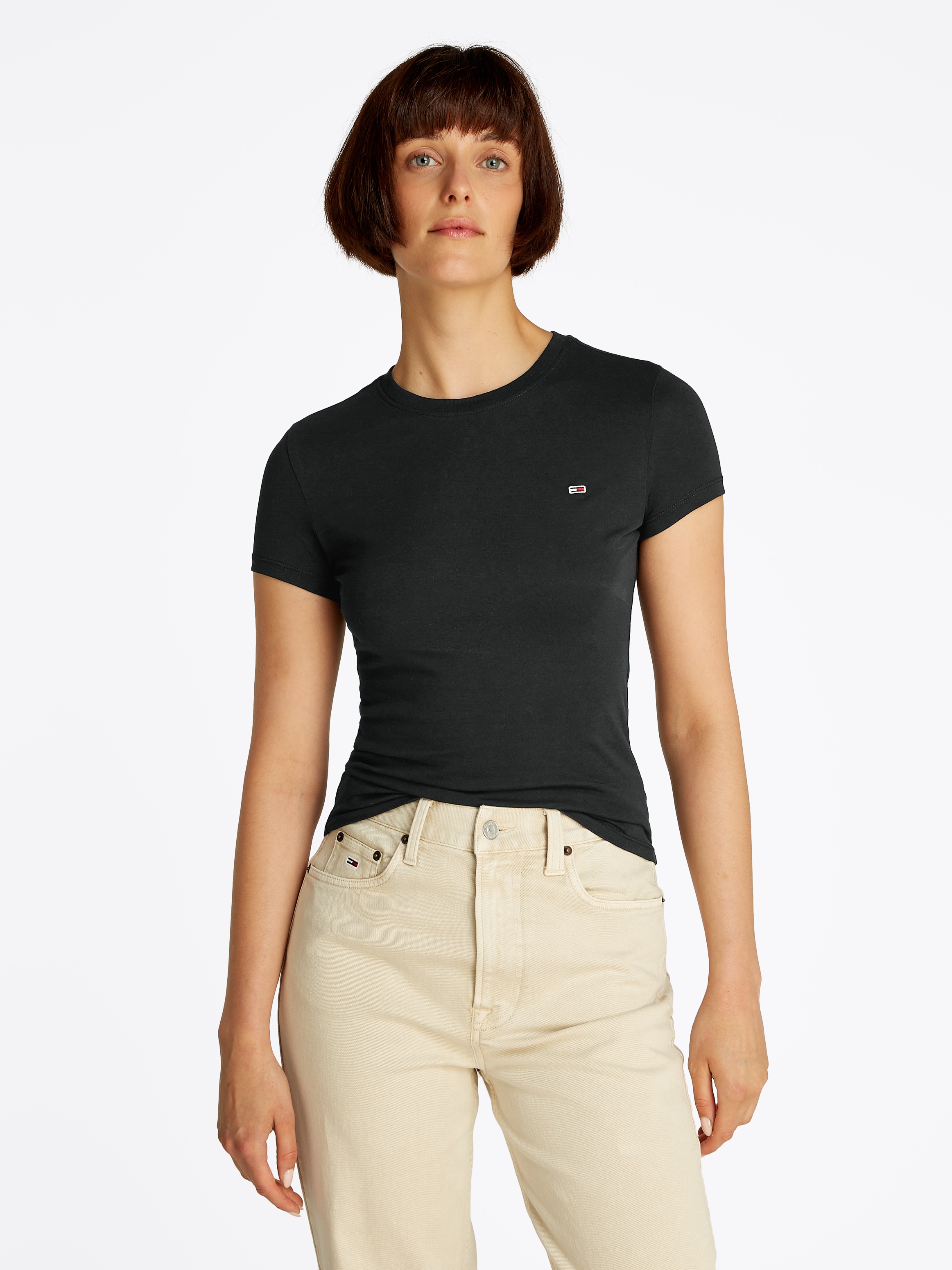 Tommy Jeans Kurzarmshirt »TJW SLIM C-NECK TEE«, mit Logo-Stickerei