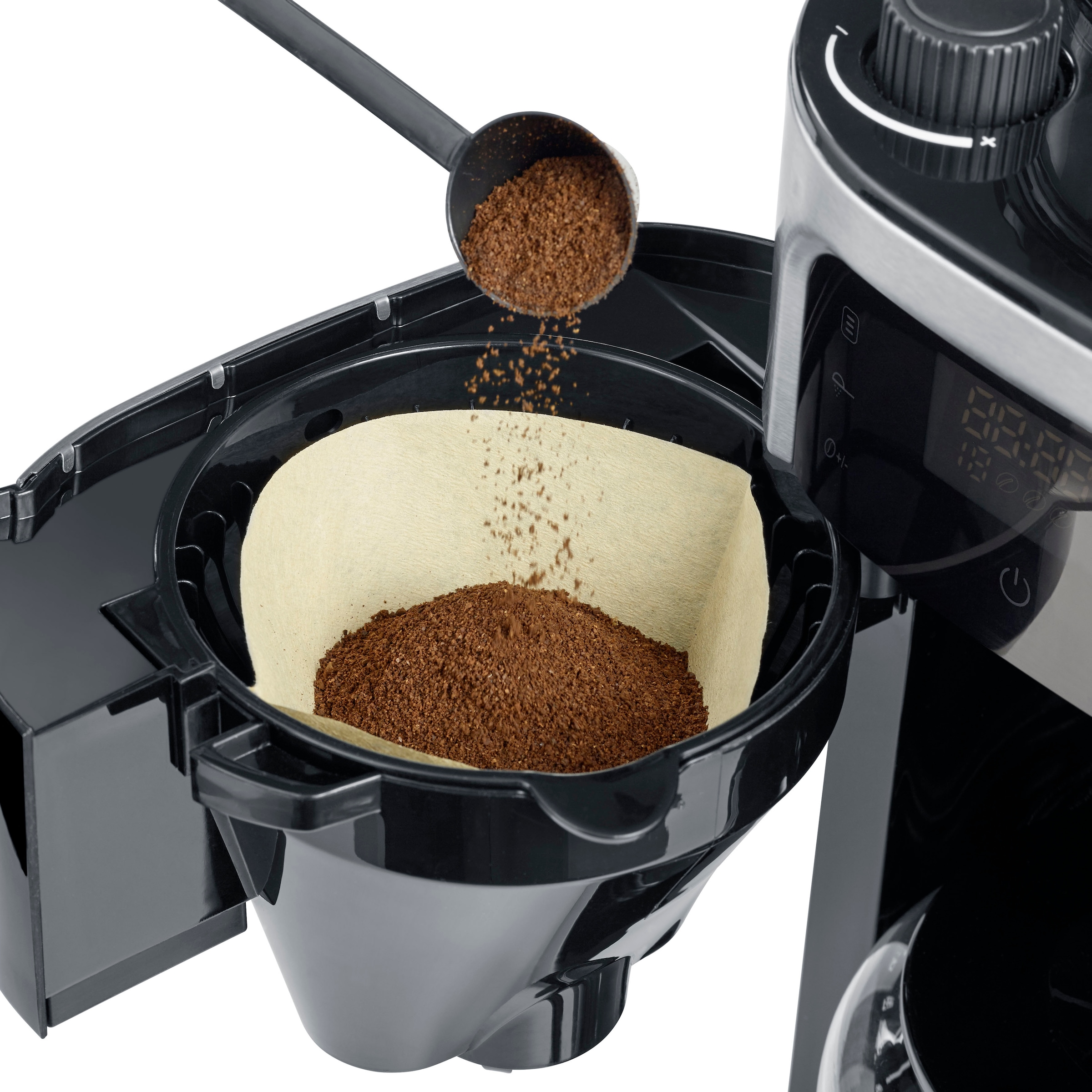 Severin Kaffeemaschine mit Mahlwerk »KA 4813«, 1,25 l Kaffeekanne,  Permanentfilter, 1x4, Mahlgrad und Kaffeemenge einstellbar, Warmhalten: bis  60 Min., Timer mit 3 Jahren XXL Garantie