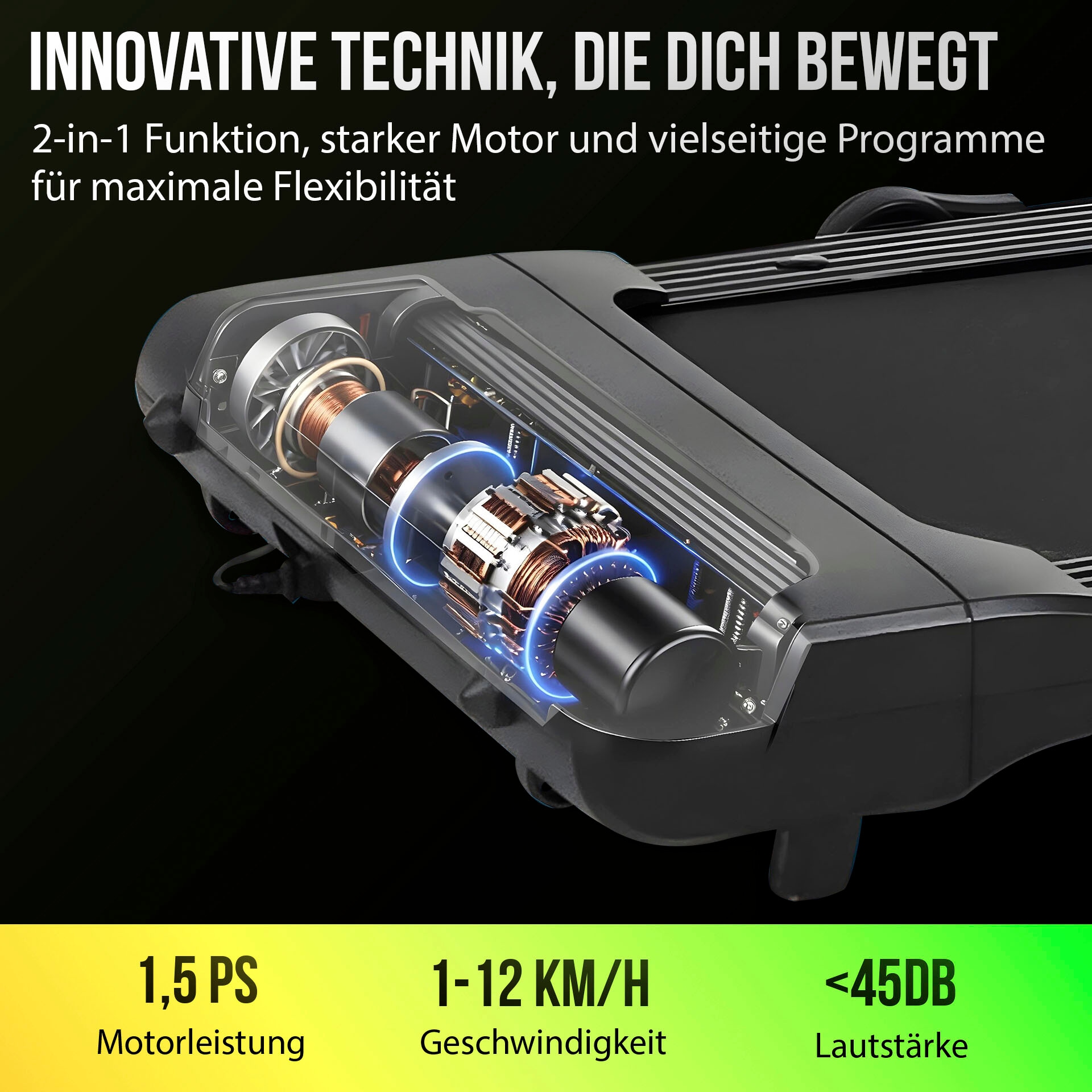 Christopeit Sport® Laufband »Laufband Walk Run Pro 2 in 1« bis max. 12 km/h, klappbar, 120 kg max. Benutzergewicht