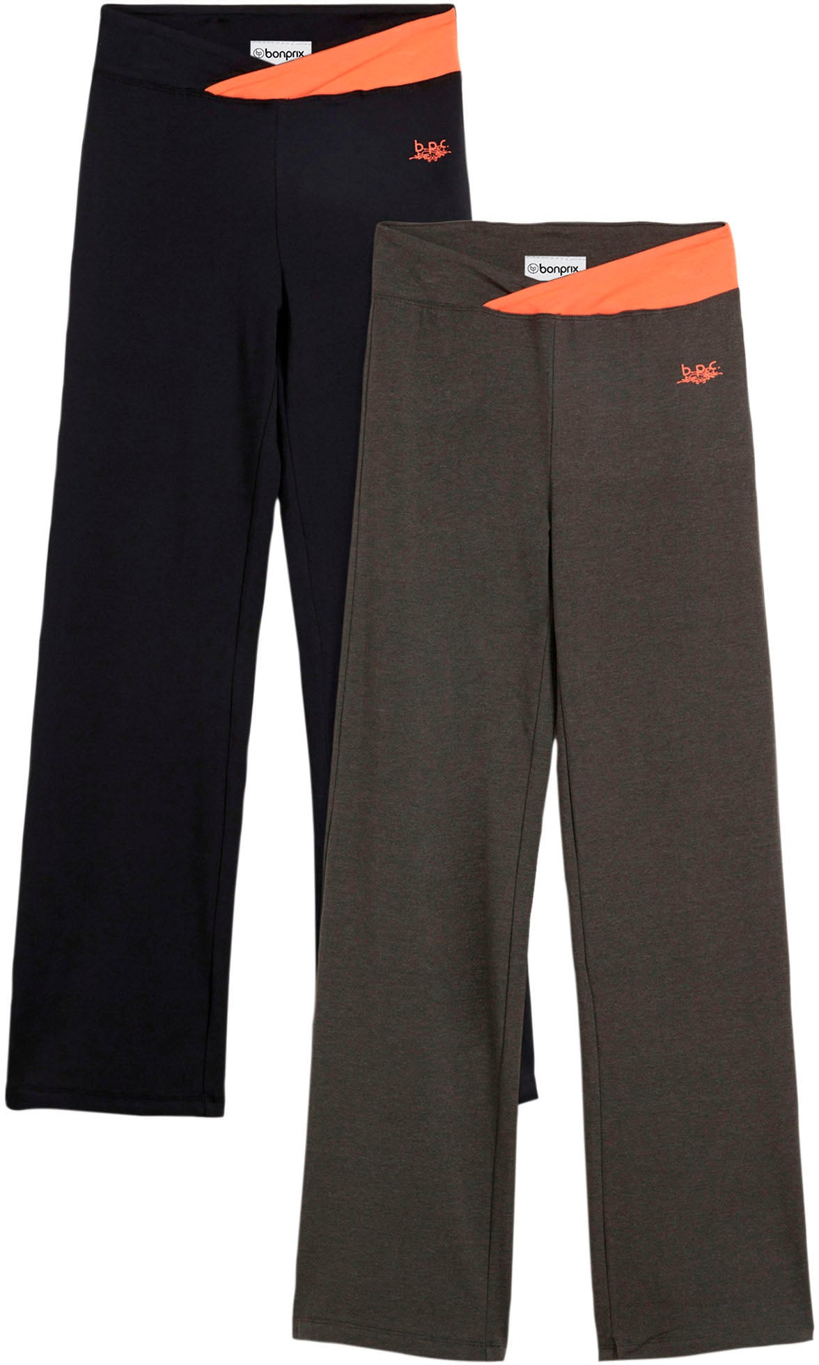 bonprix Sporthose »Baumwoll-Sporthose, Bootcut (2er Pack)«  aus Stretch-Material, Regular Fit, Bootcut-Design, sportlicher Stil