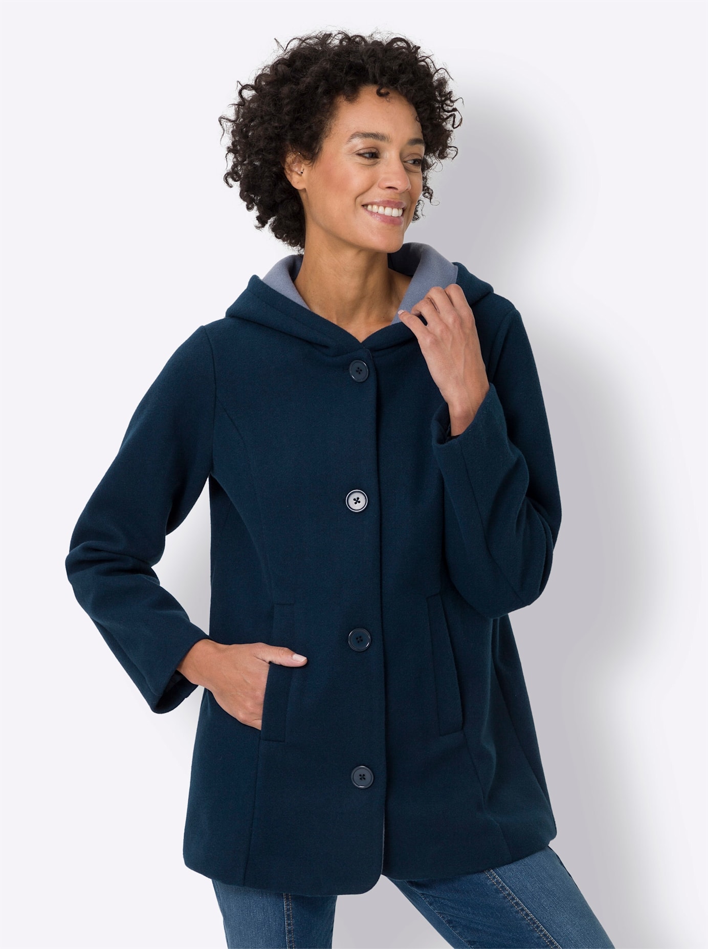Classic Basics Langjacke, mit Kapuze