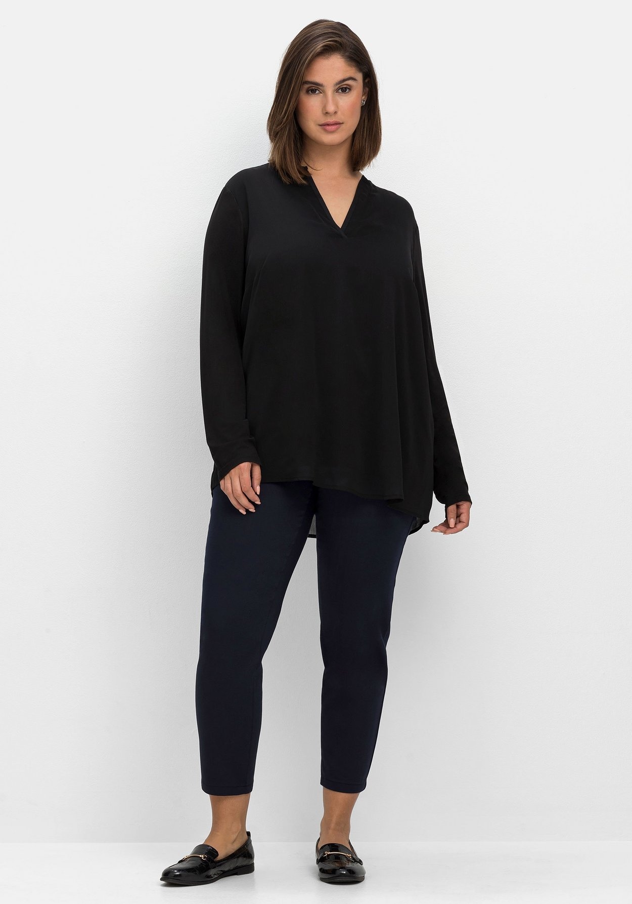Sheego Schlupfhose »7/8-Hose aus elastischem Baumwoll-Mix«