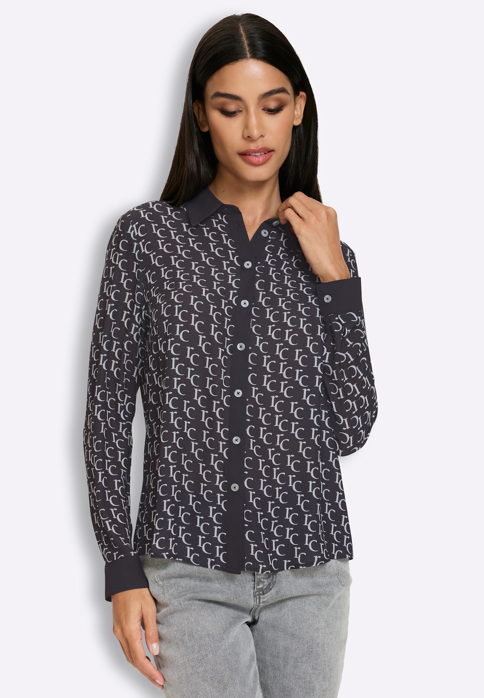 heine Hemdbluse »Druck-Bluse Hemdbluse in Crêpe-Qualität«