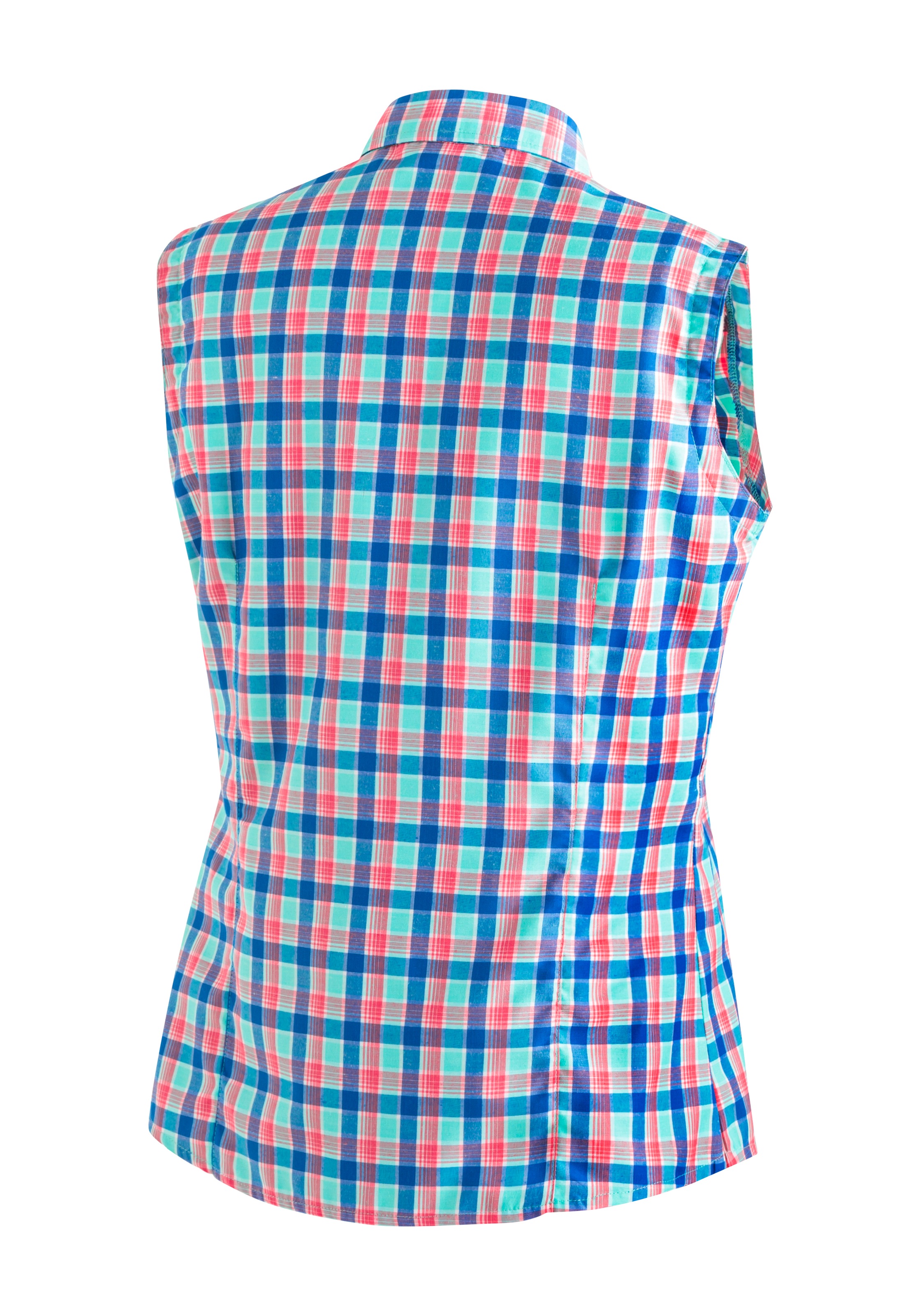Maier Sports Funktionsbluse »Paloma«, Karierte, ärmellose Bluse für Wandern, Reisen und Freizeit