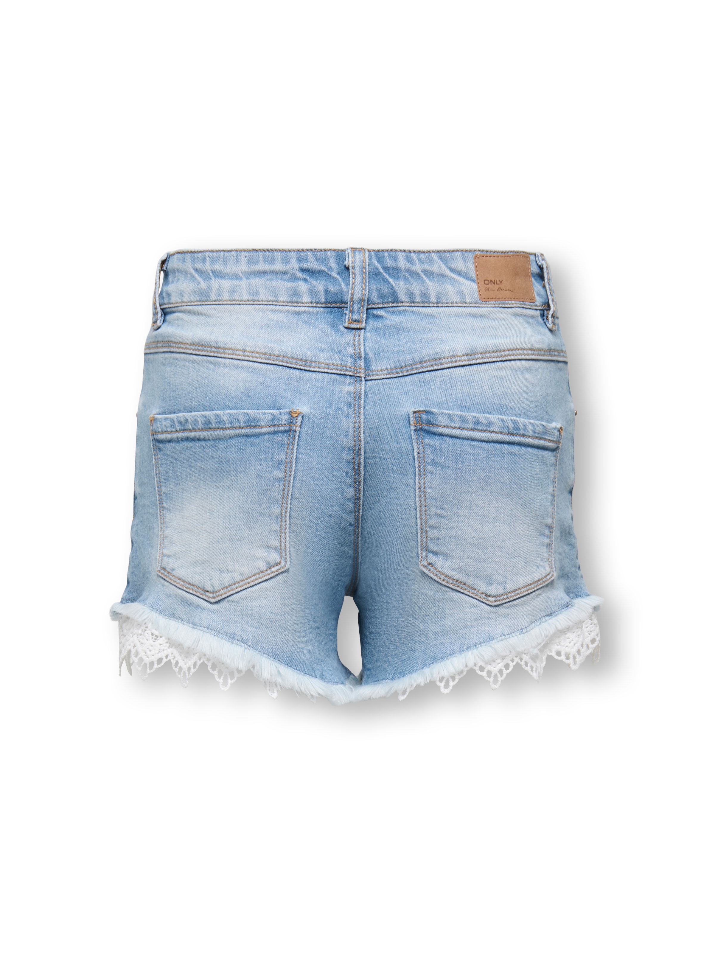 KIDS ONLY Jeansshorts »KOGROBYN REG LACE SHORTS DNM QYT« mit kleinem Spitzendetails am Bein