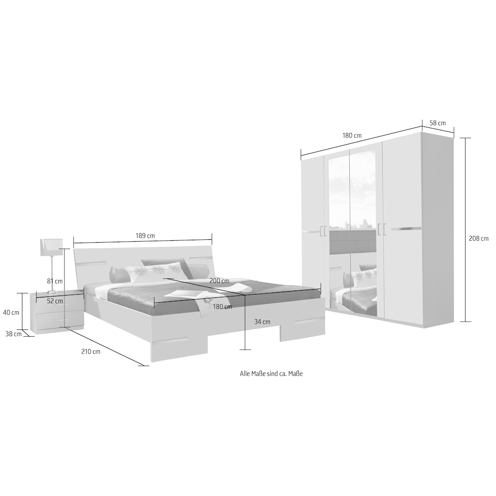 Wimex Komplettschlafzimmer »Anna«, (4 St.)