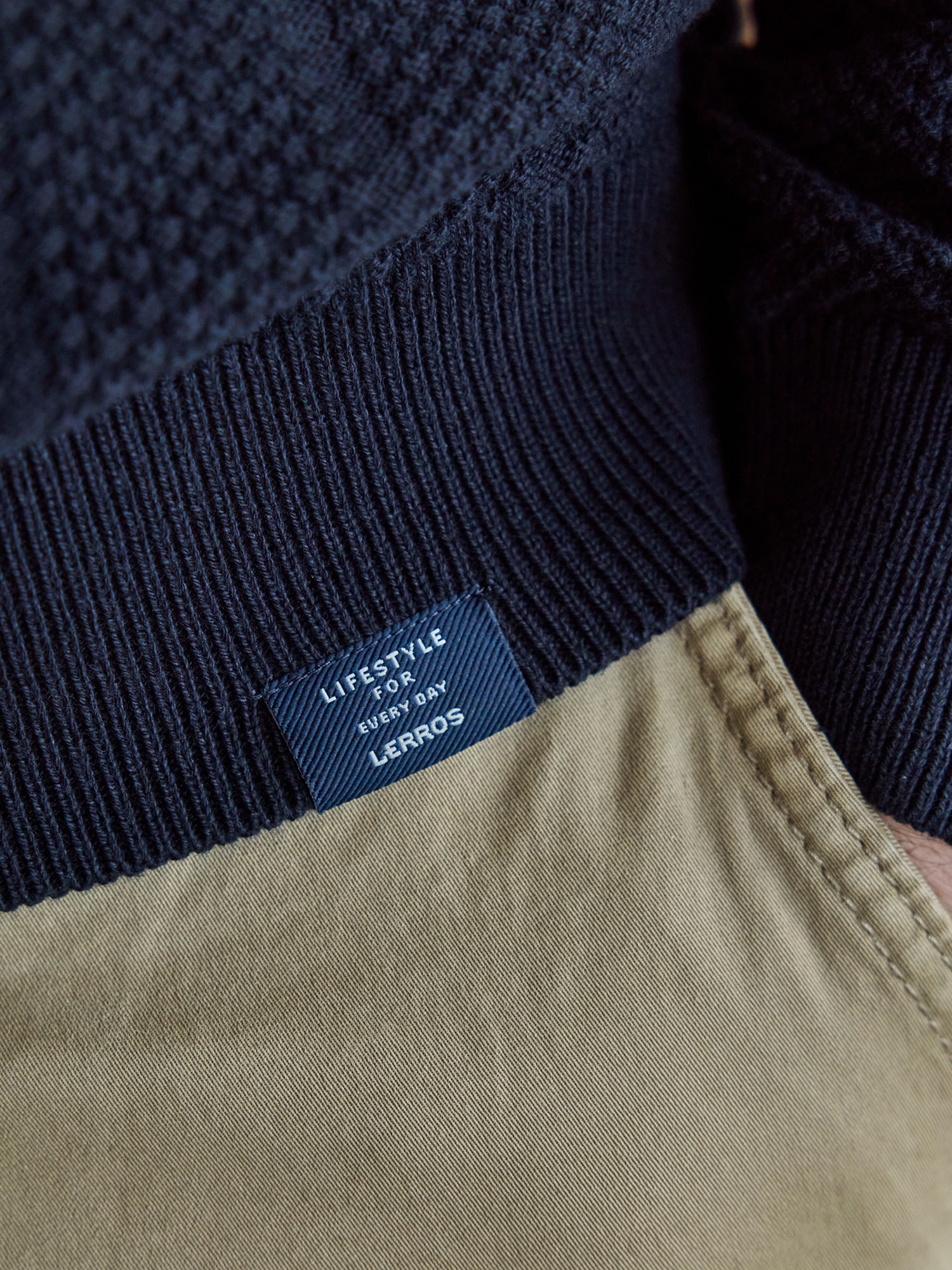 LERROS Strickpullover »Strickpolo mit breiter Strickrippe«