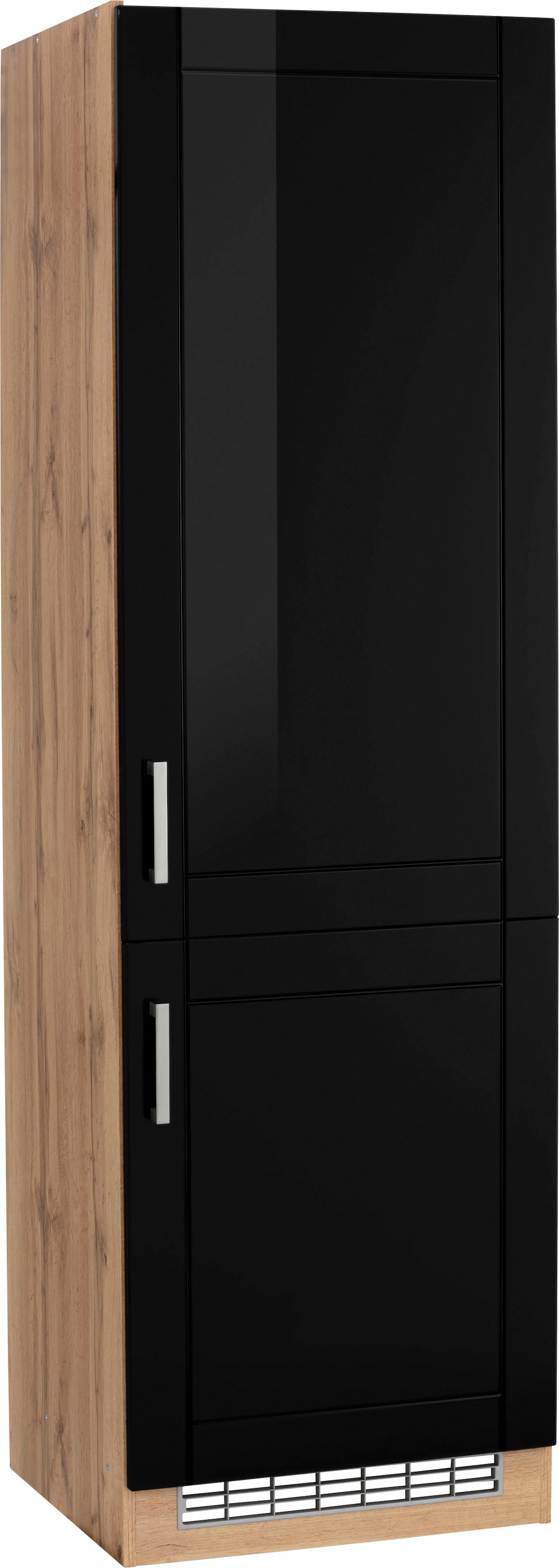 KOCHSTATION Kühlumbauschrank "KS-Tinnum" 60 cm breit, 200 cm hoch, Metallgriffe, mit Nischenmaß 178 cm