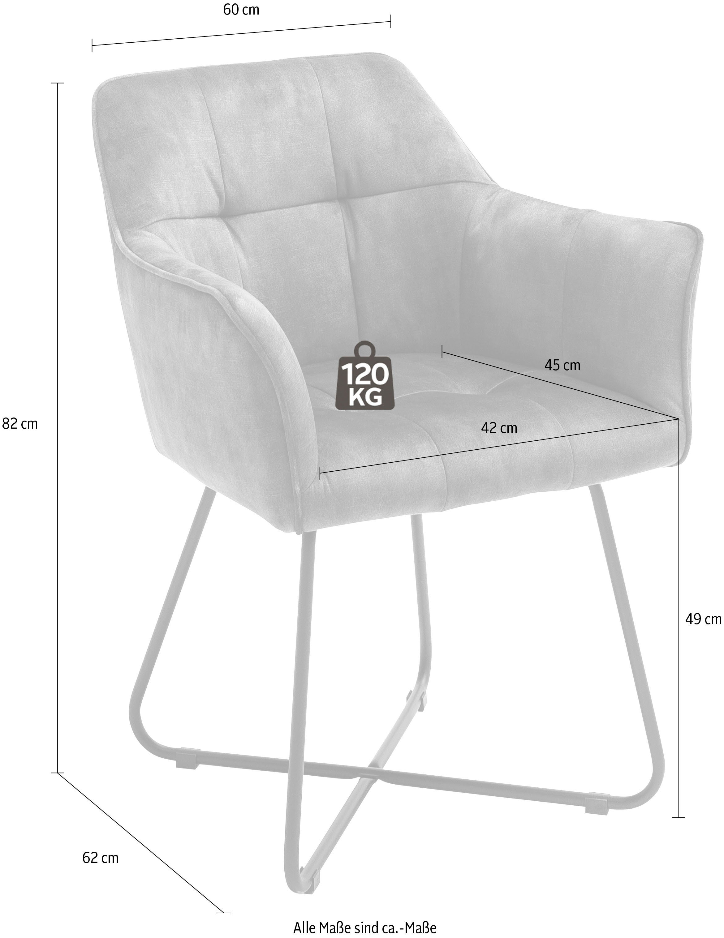 MCA furniture Esszimmerstuhl »Panama«, Set, 2 Kg Vintage bis mit Vintage, Rechnung belastbar bestellen Stuhl Veloursoptik Keder, auf St., 120