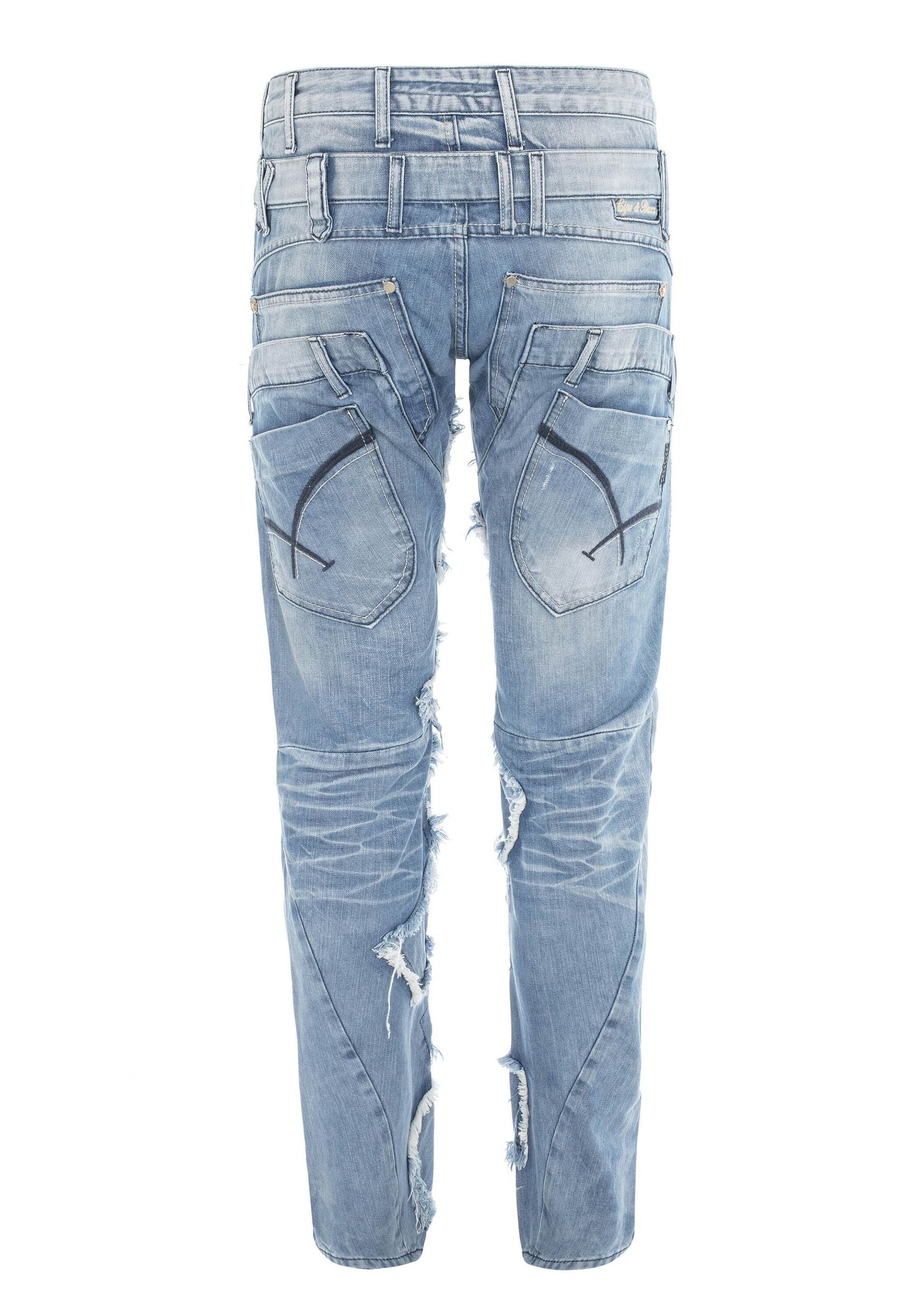 Cipo & Baxx Straight-Jeans »Cipo & Baxx Jeans DENIM« bequeme Jeans im trendigen Patchwork-Design, CD617