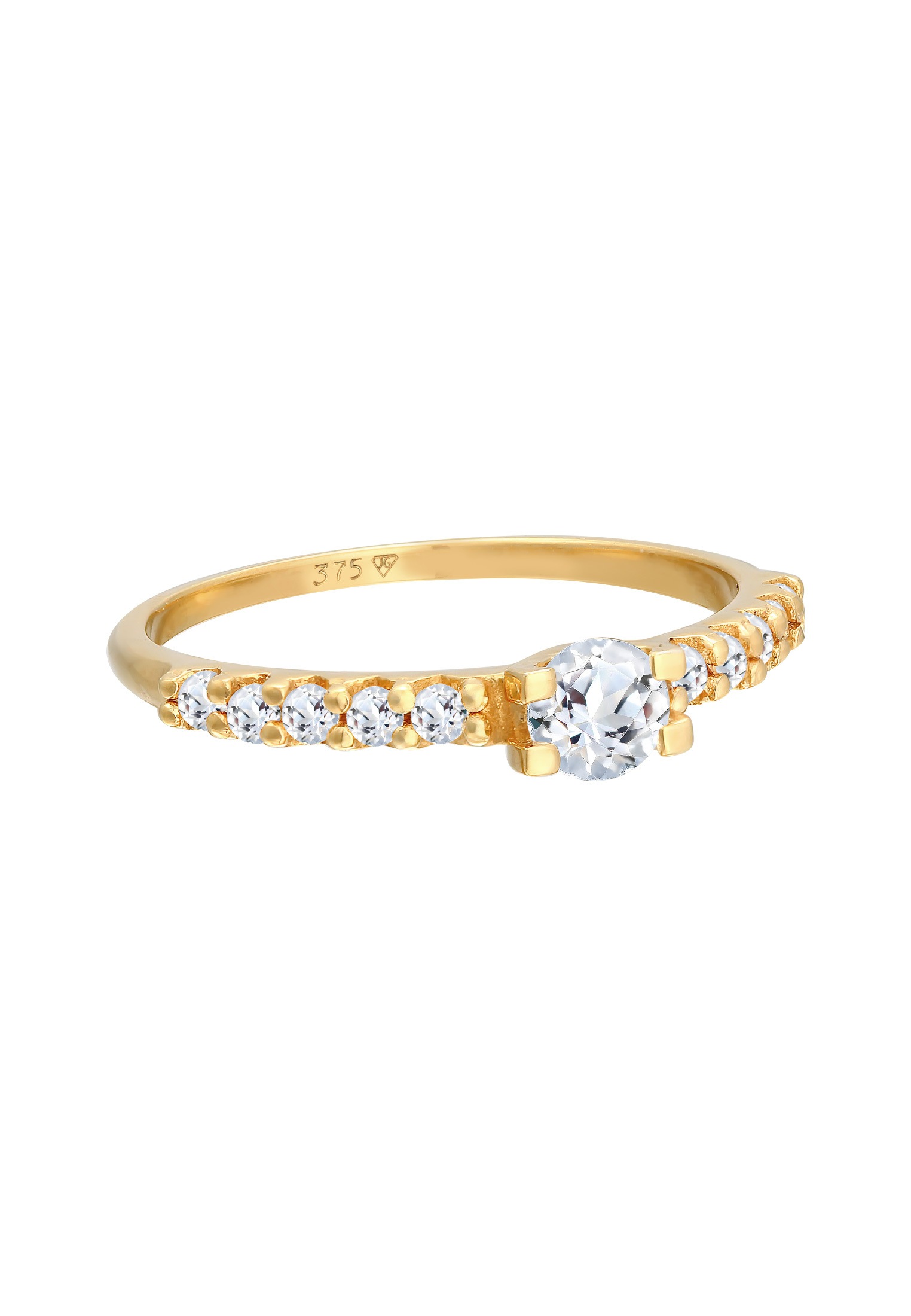 Elli Premium Silberring »Ring Topas Solitär Verlobung 375er Gelbgold«