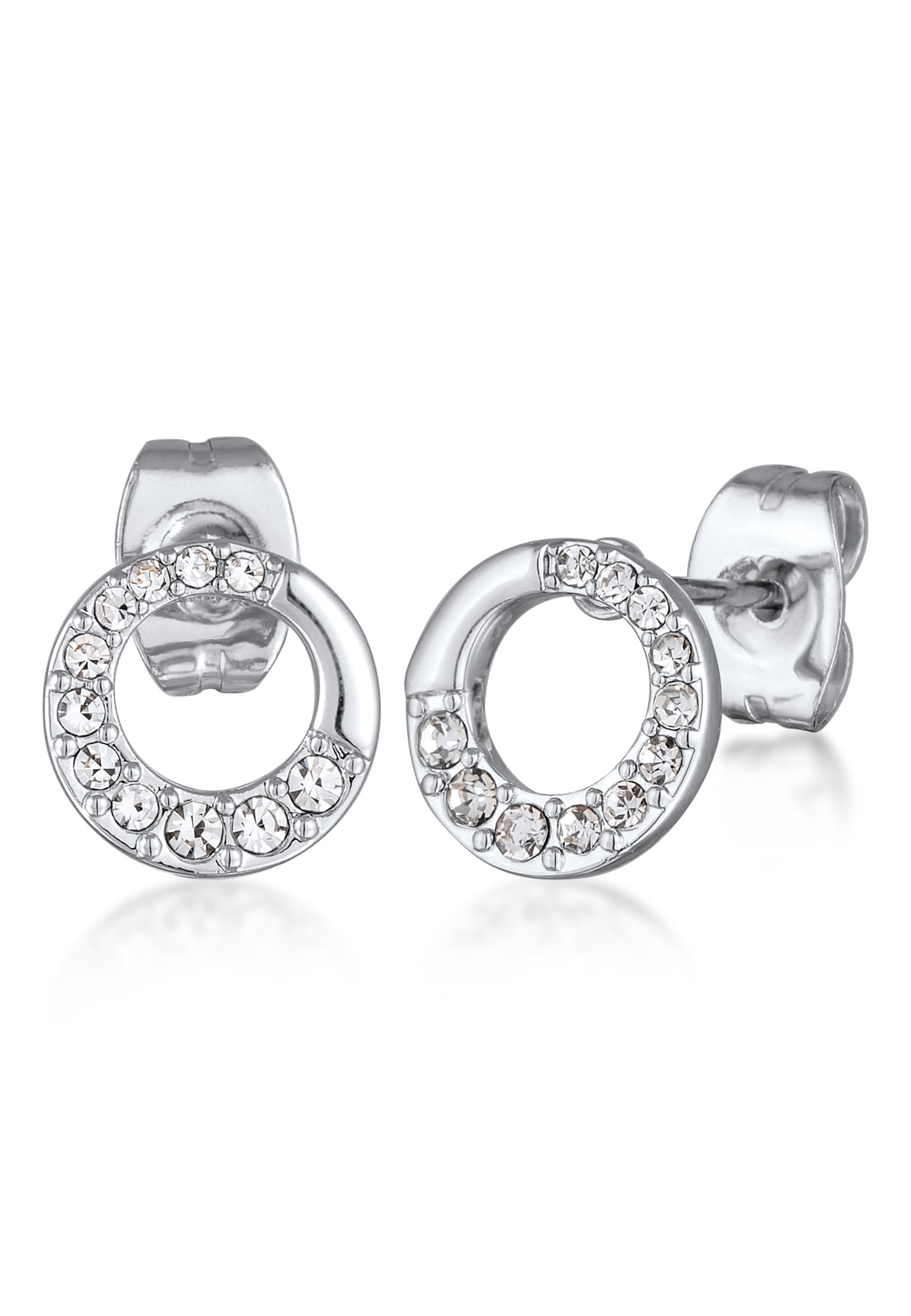 Elli Paar Ohrstecker »Ohrringe Ohrstecker Damen Kreis Kristalle Elegant Goldfarben«