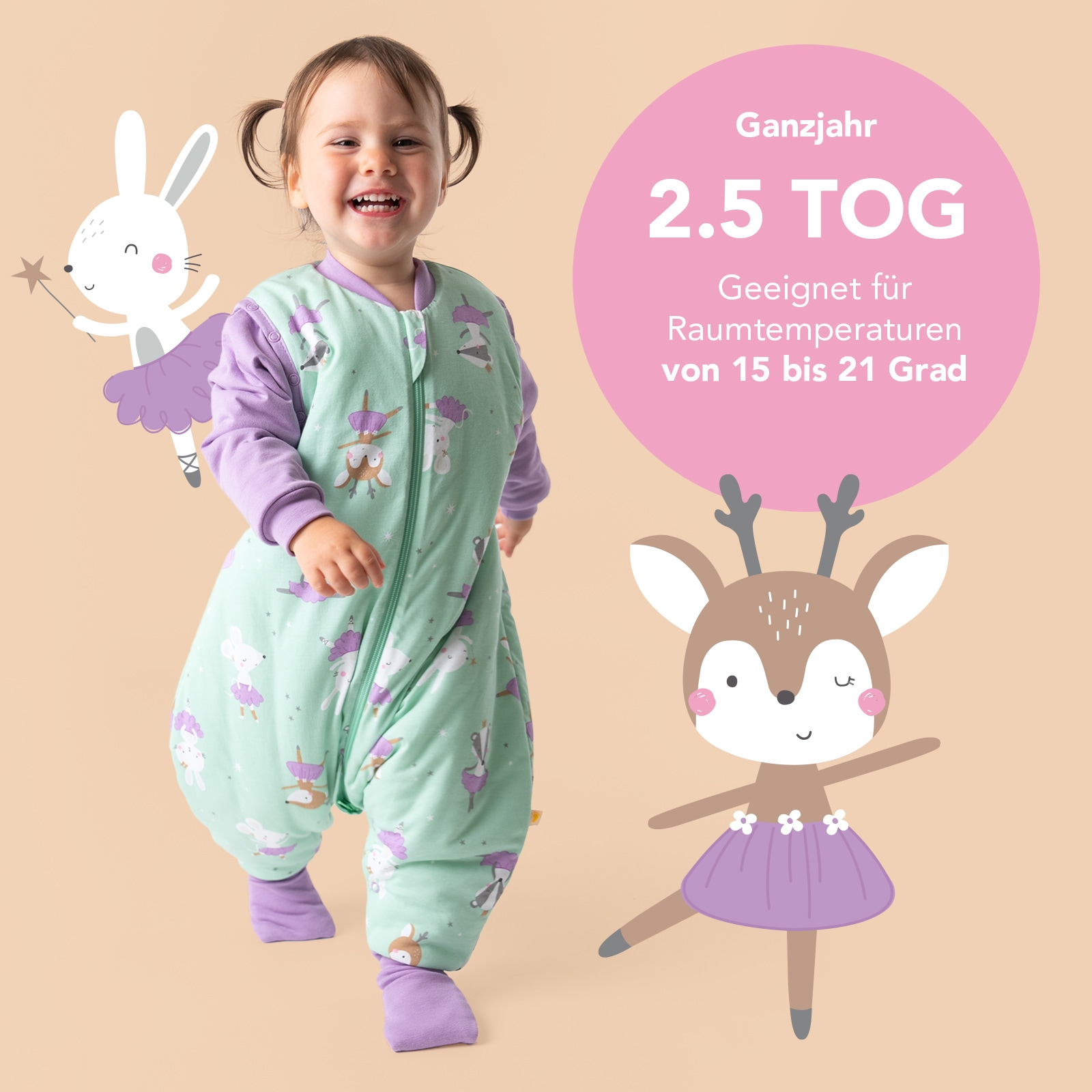Schlummersack Babyschlafsack »Schlafsack mit Füßen 2.5 Tog«