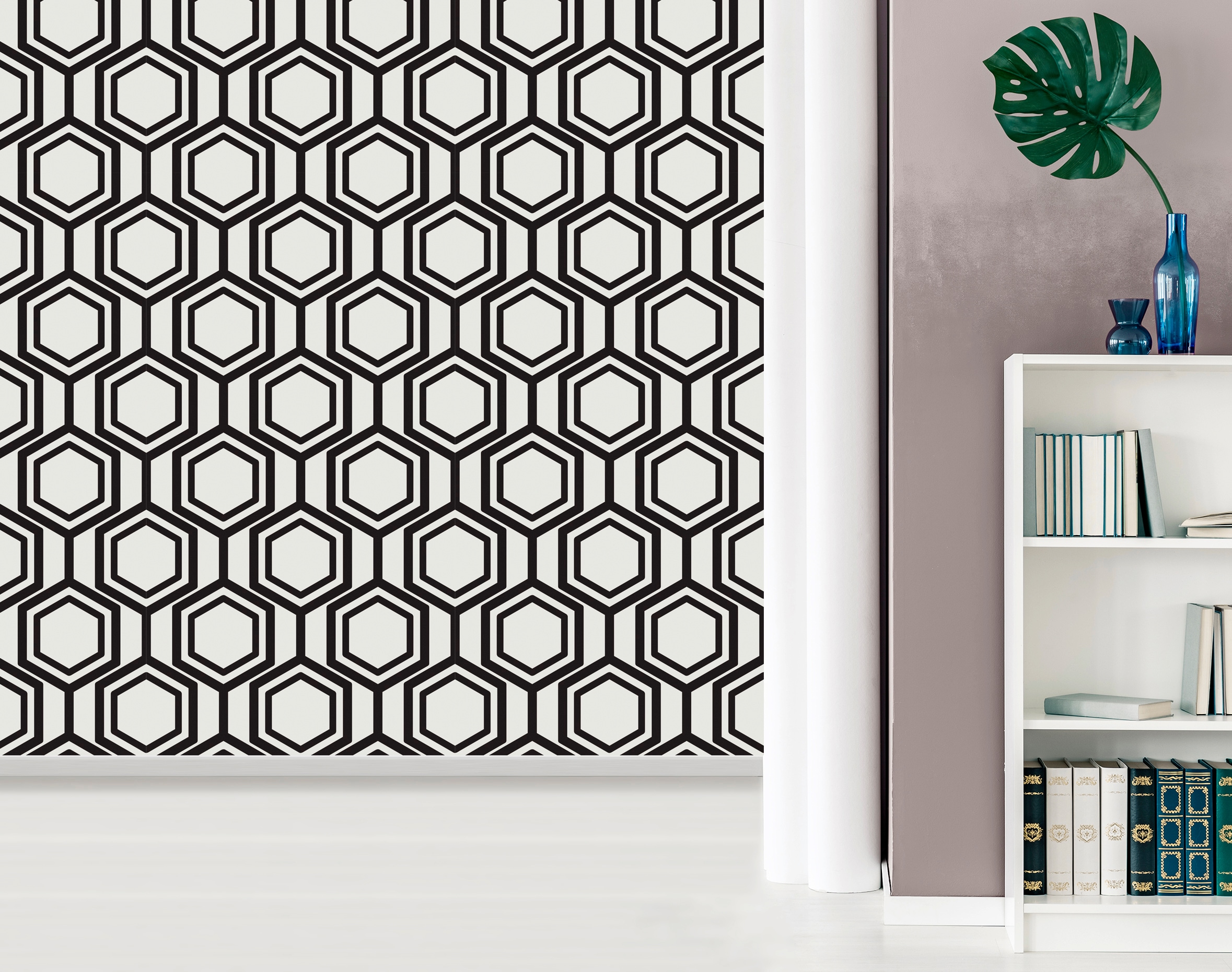 queence Vinyltapete »Kaja« Farbverlauf | abstrakt | bedruckt | gemustert glatt 90x250cm, selbstklebend, kinderleichte Anbringung, , Sticker