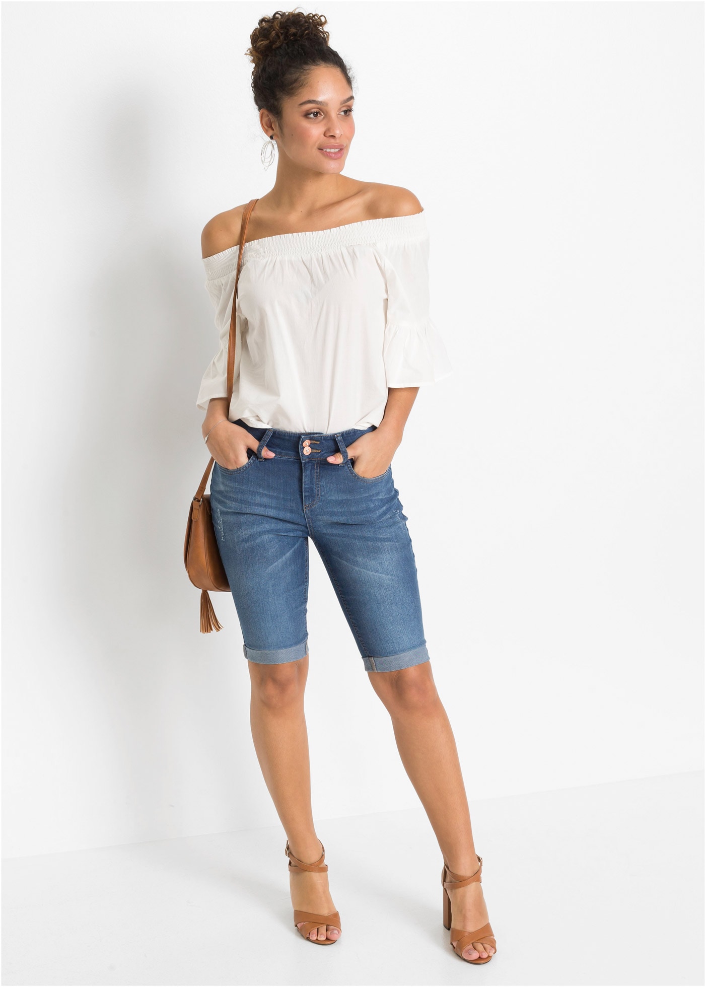 bonprix Bermudas  aus Baumwolle mit Elasthan, schmale Passform