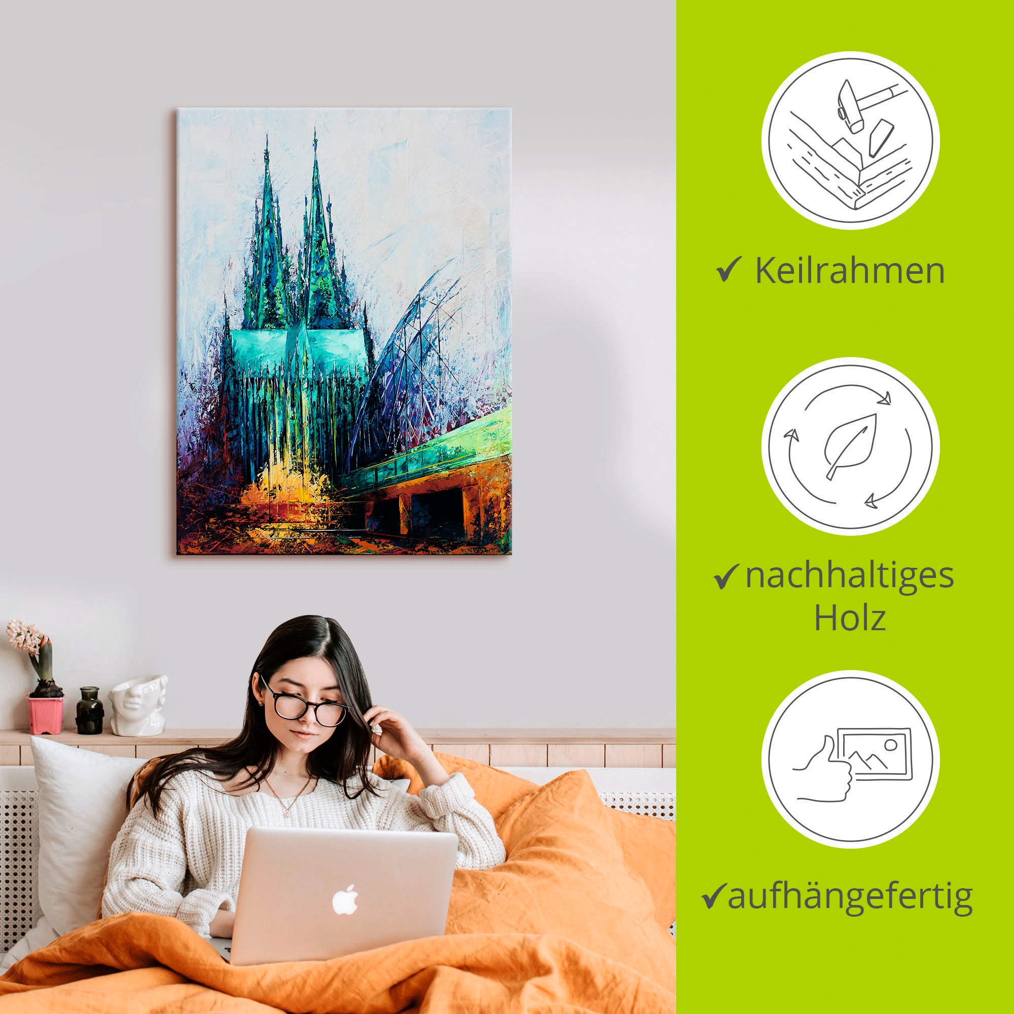 Artland Wandbild »Kölner Dom«, Deutschland, (1 St.), als Leinwandbild, Poster in verschied. Größen