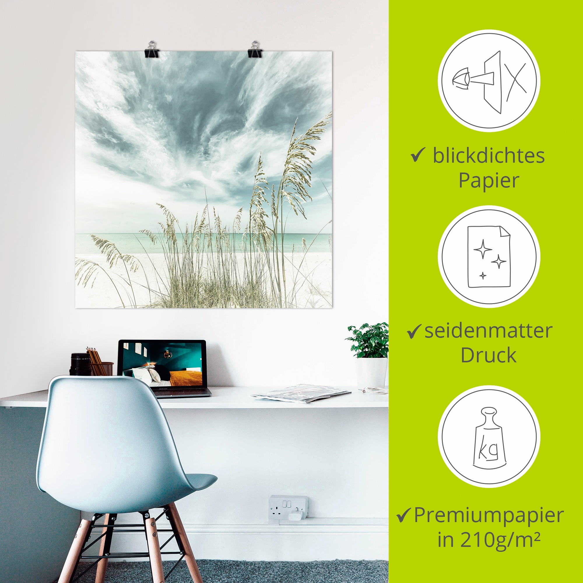 Artland Wandbild »Allein am Strand« Strandbilder 1 Stk. tlg. als Leinwandbild, Poster in verschied. Größen