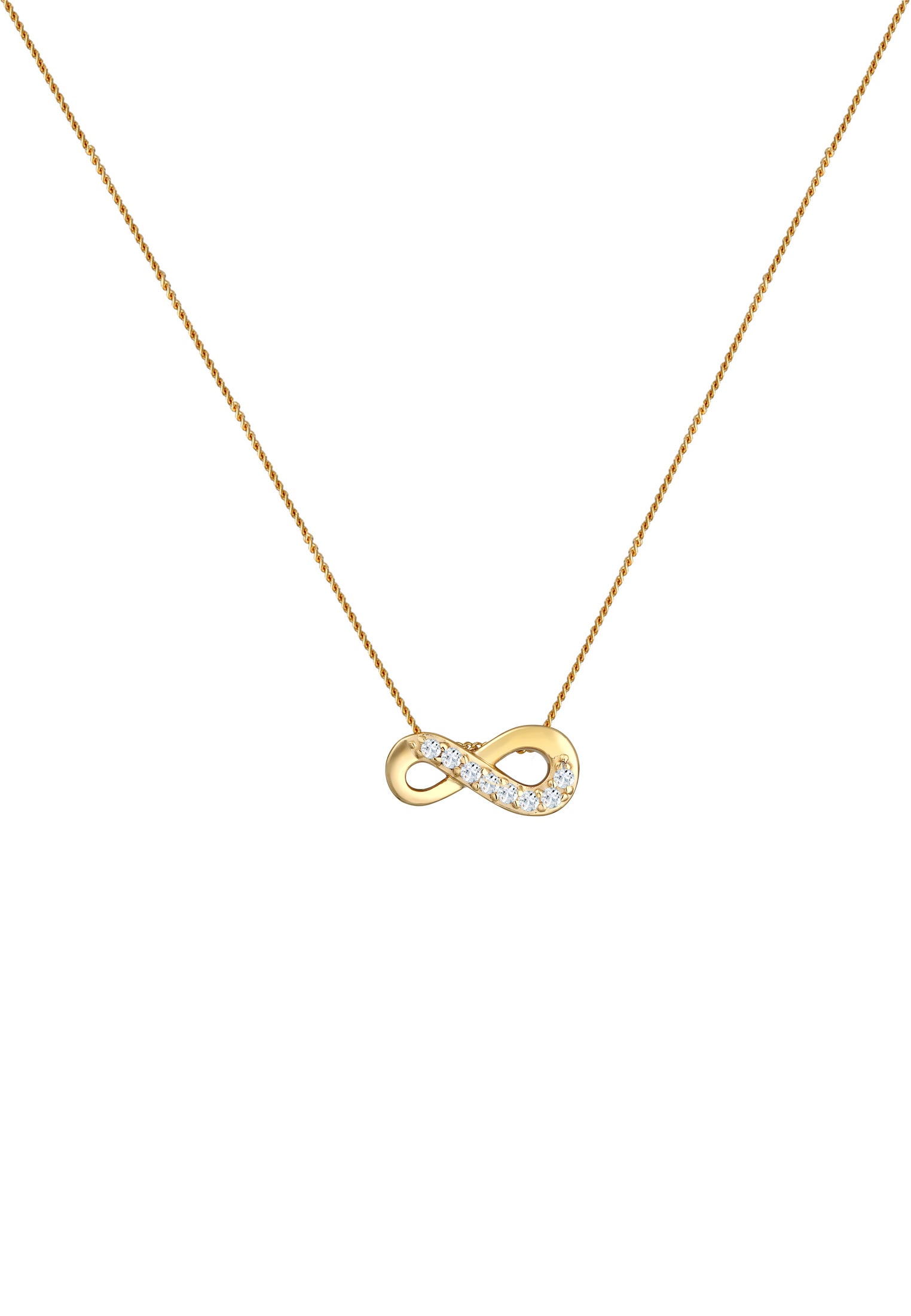 Elli Premium Silberkette »Halskette Infinity Unendlich Liebe Topas 585 Gelbgold«
