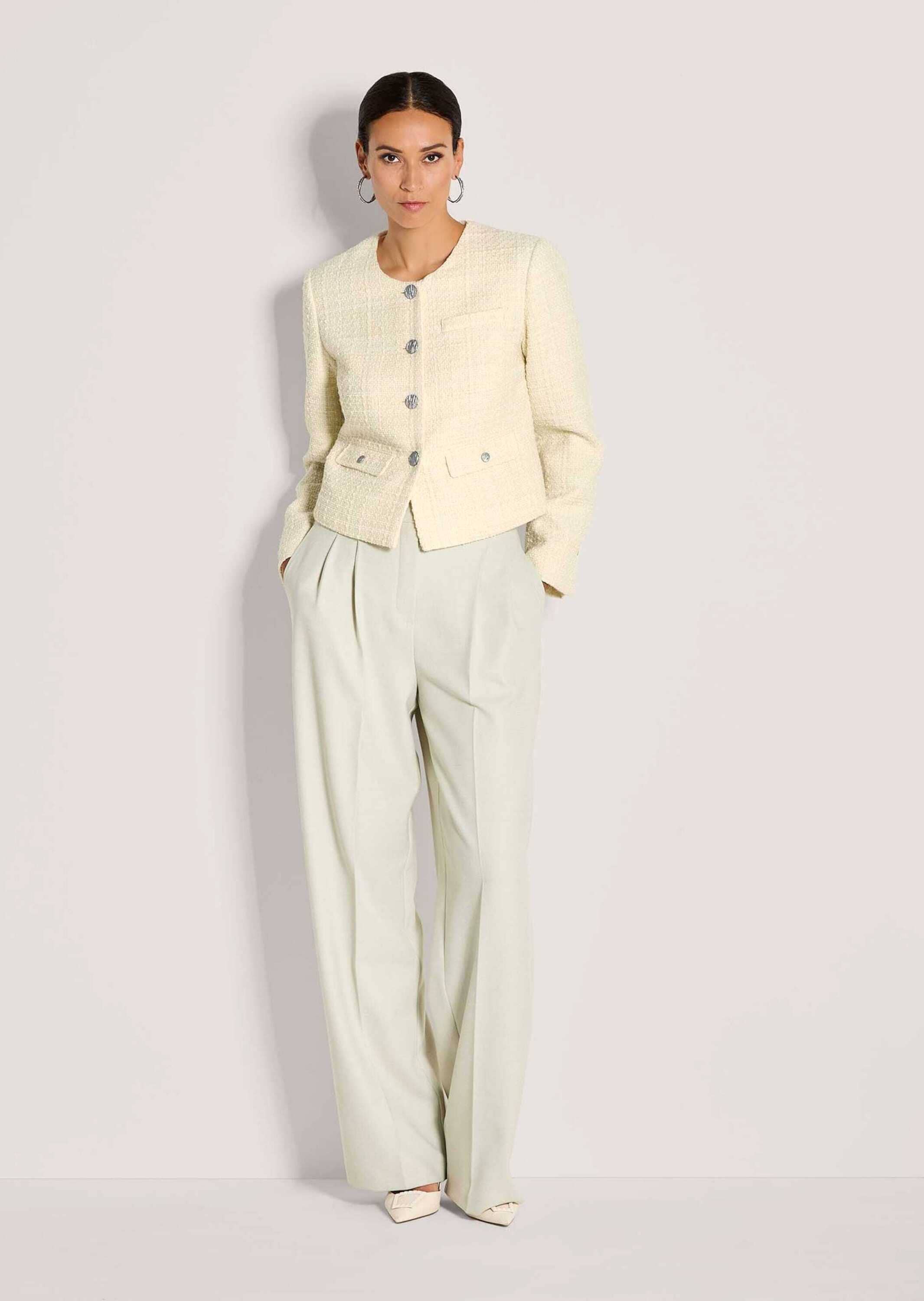 MADELEINE Jerseyblazer »Blazer Eleganter Tweed-Kurzblazer mit Metallknöpfen« Edle Metallknöpfe