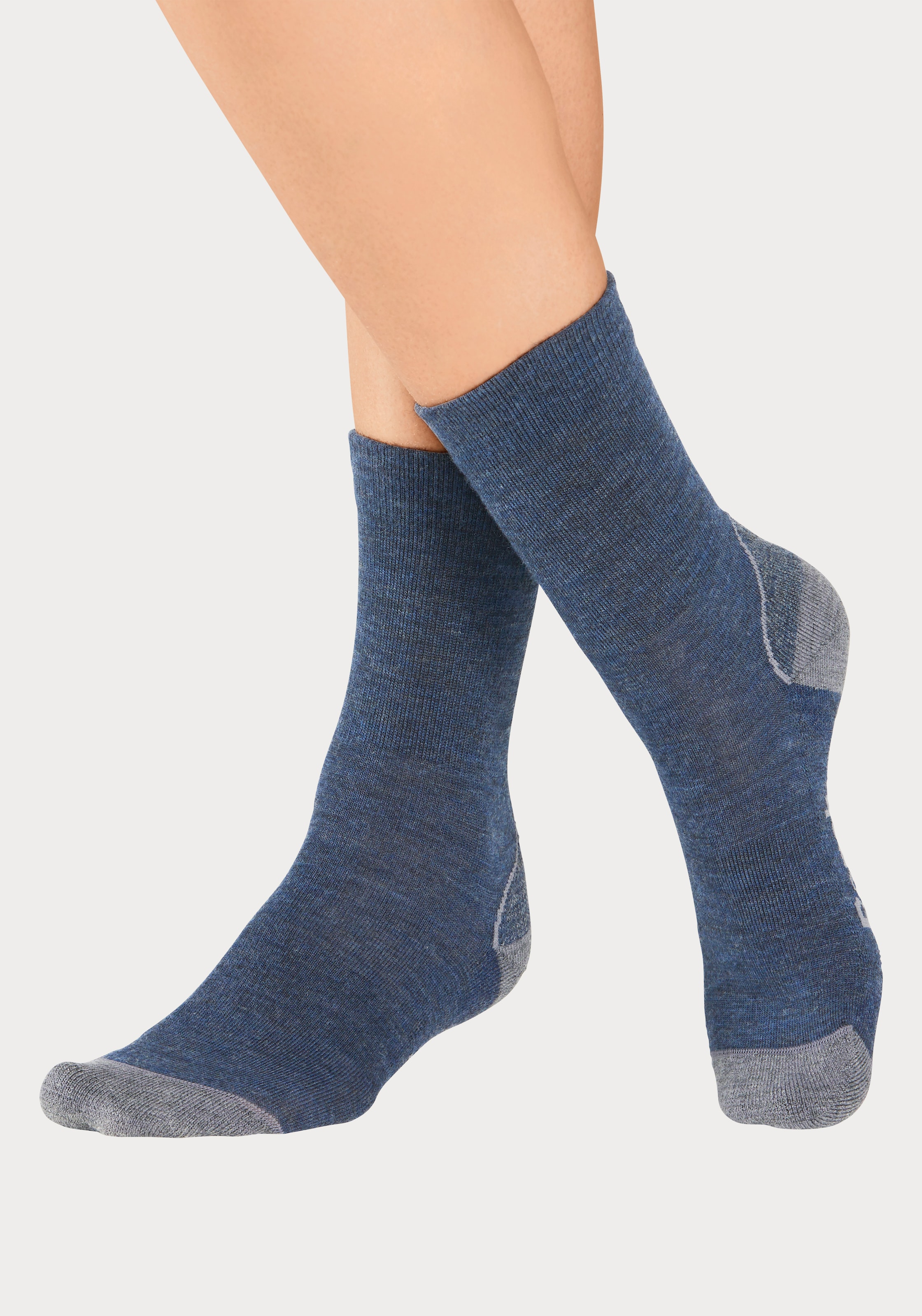 Bench. Wandersocken, (2 Paar), Wollsocken aus flauschigem Material mit 51% Wolle